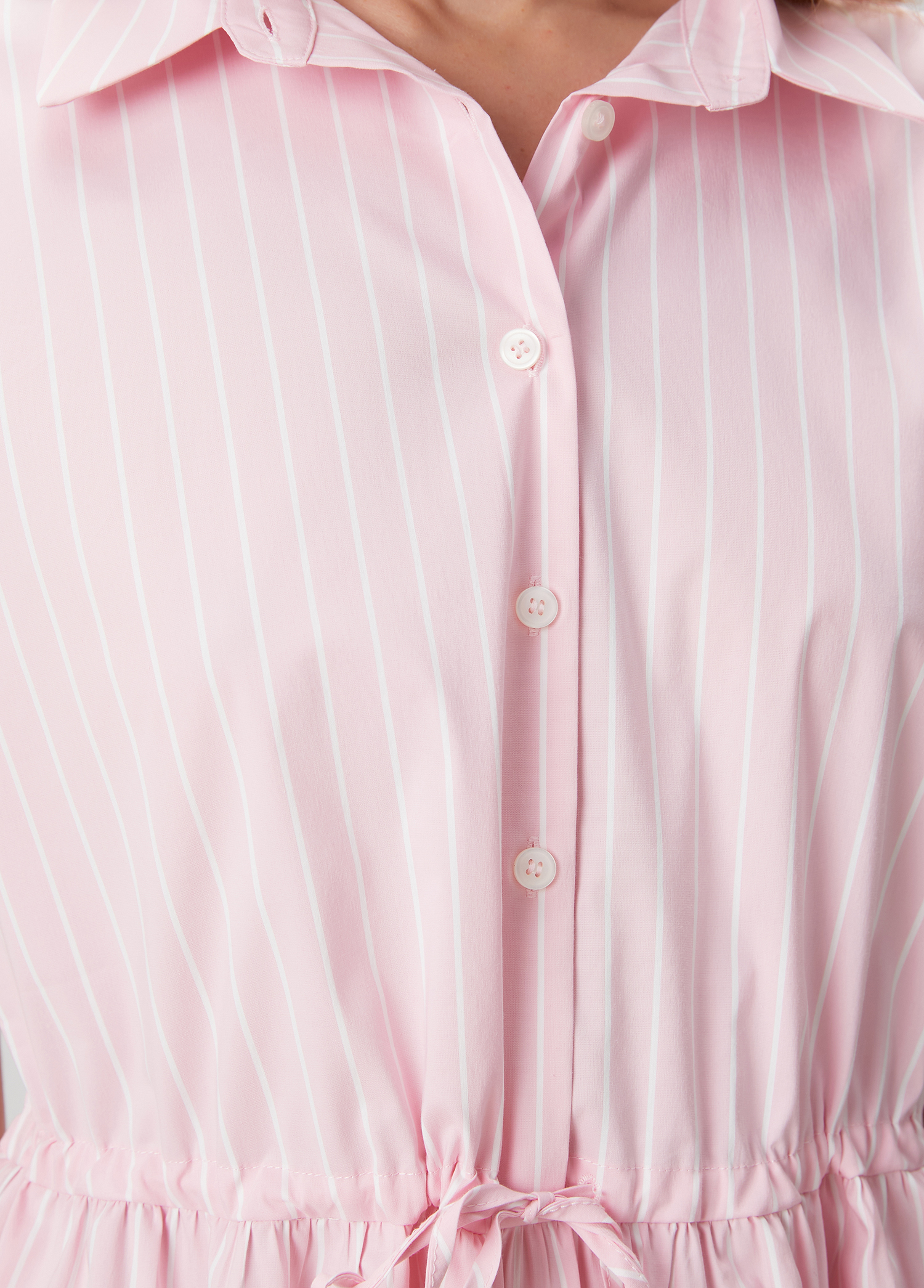 Pembe Çizgili Mini Elbise_4