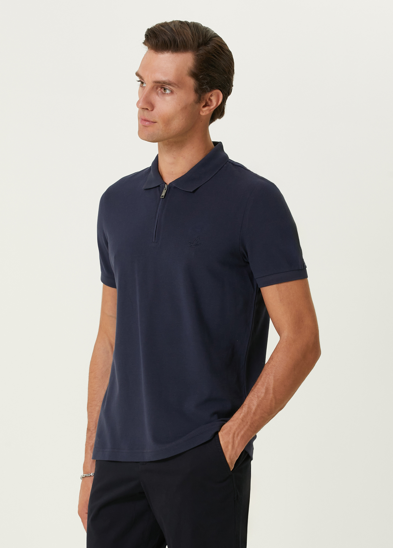 Comfort Fit Lacivert Polo T-shirt_3