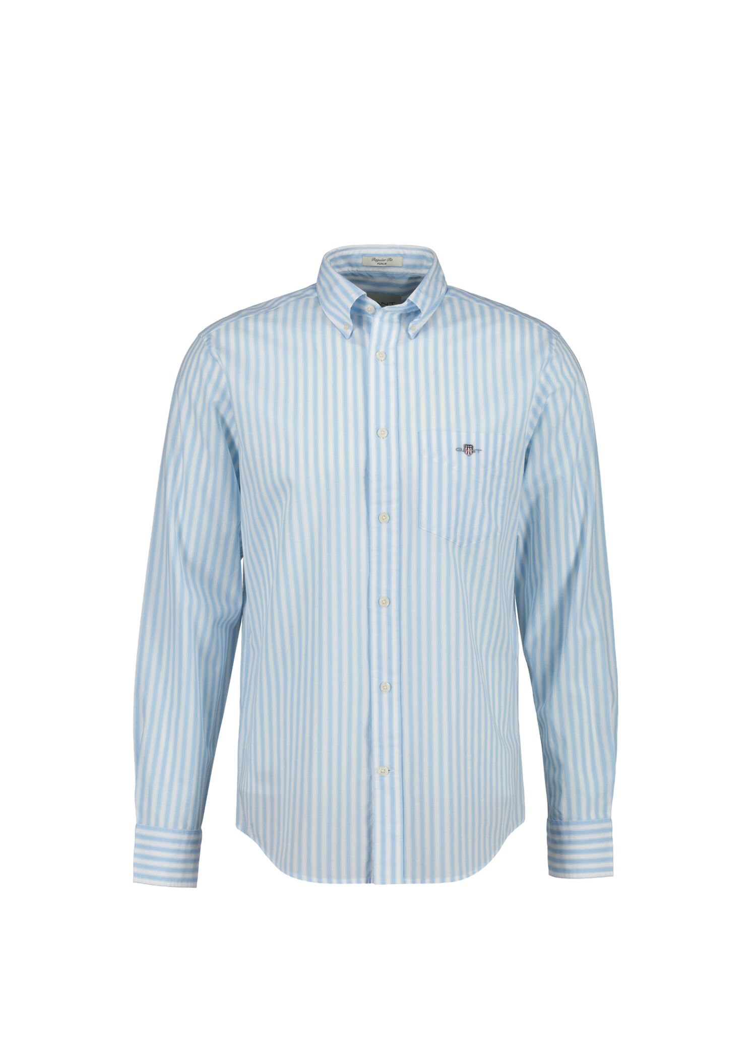 Gant Mavi-450 Erkek Mavi Çizgili Regular Fit Uzun Kollu Erkek