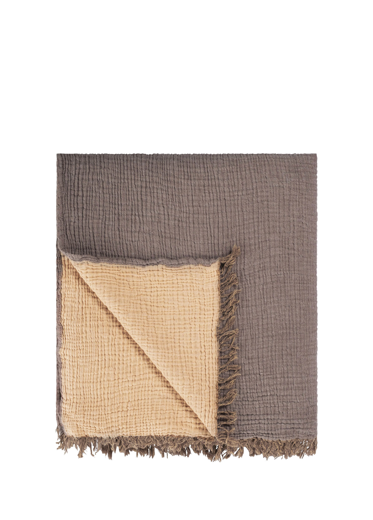 Cocoon Kahverengi / Hardal %100 Pamuk King Size Yatak Örtüsü 240 x 260 cm
