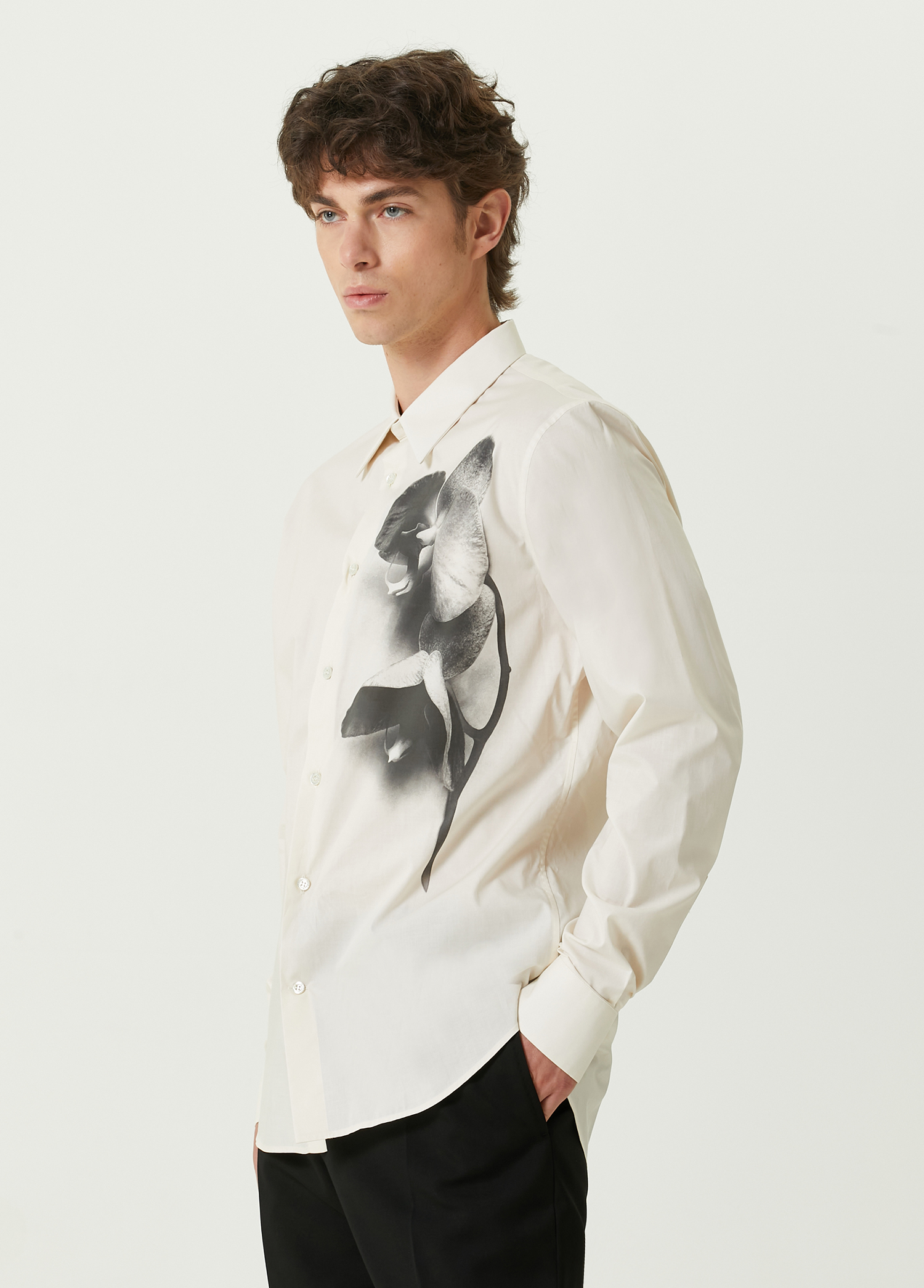 Alexander McQueen - White Orchid Patterned Shirt