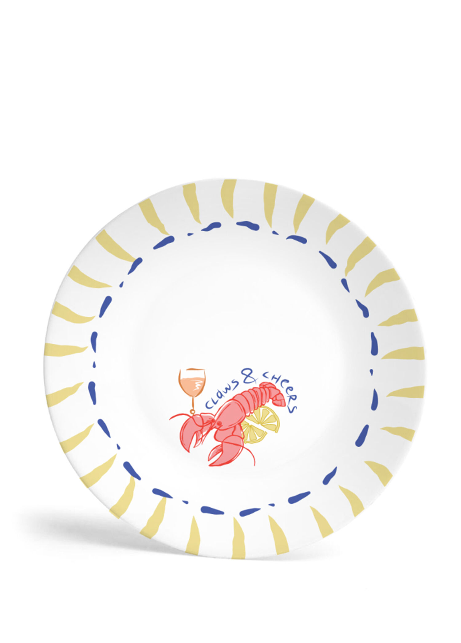 Bon App Collection Lobster Sarı Beyaz Porselen  Tatlı Tabağı 21 cm