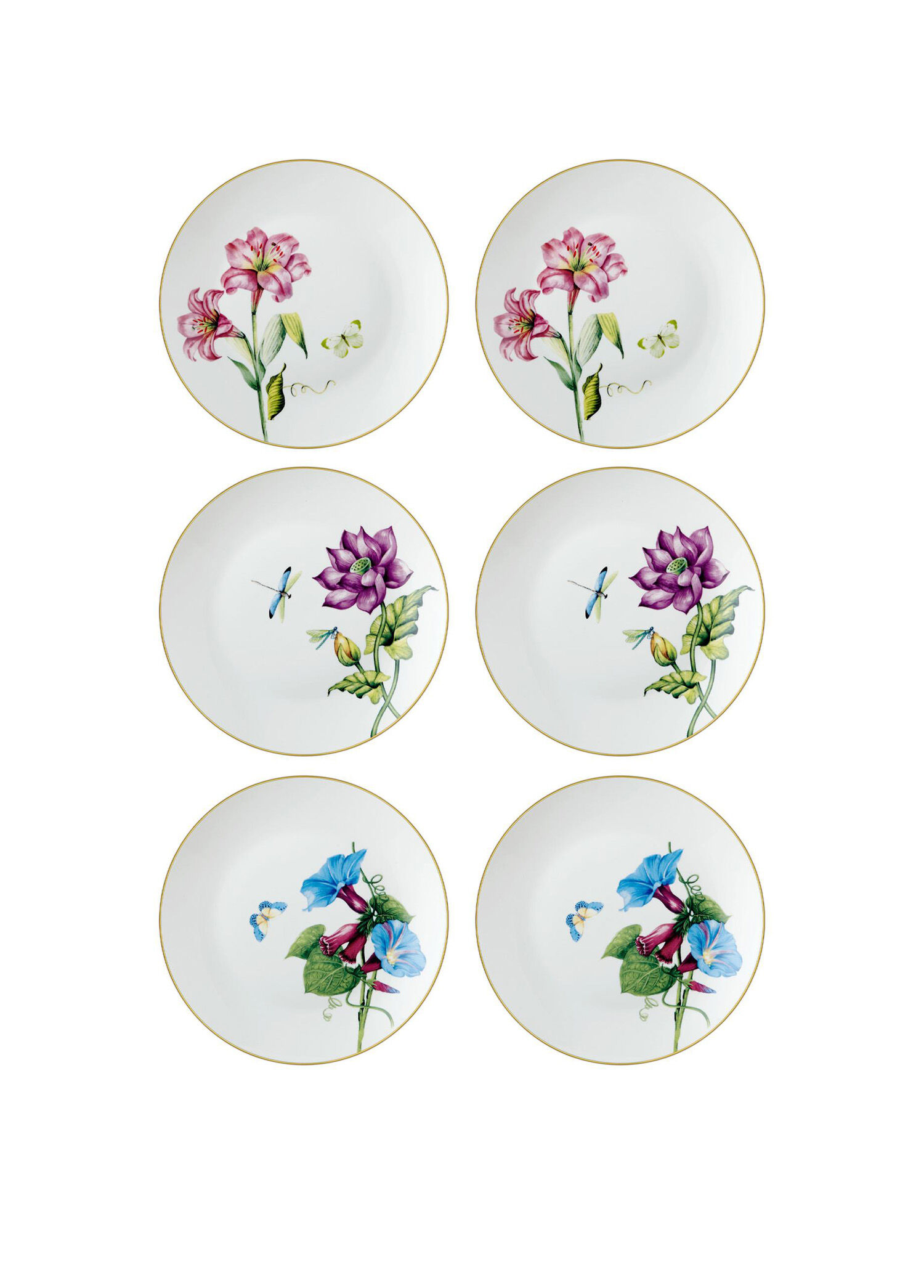 Blomma Bone China Porselen 6'lı Pasta Tabağı Seti