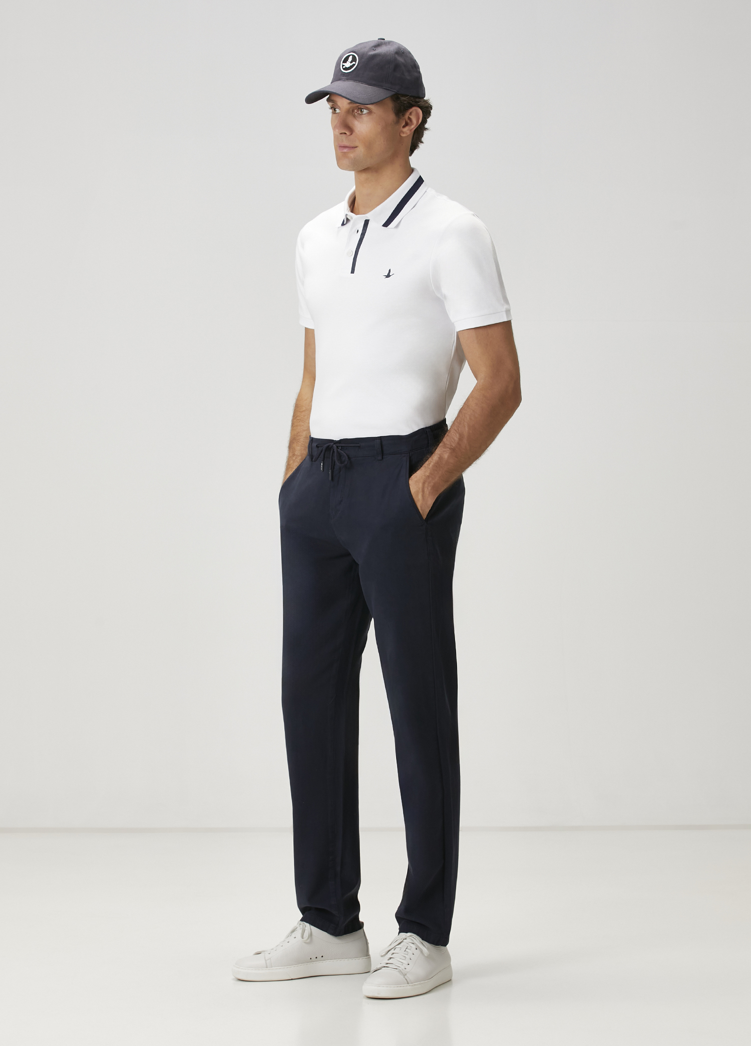 Slim Fit Beyaz Polo Yaka T-shirt_2