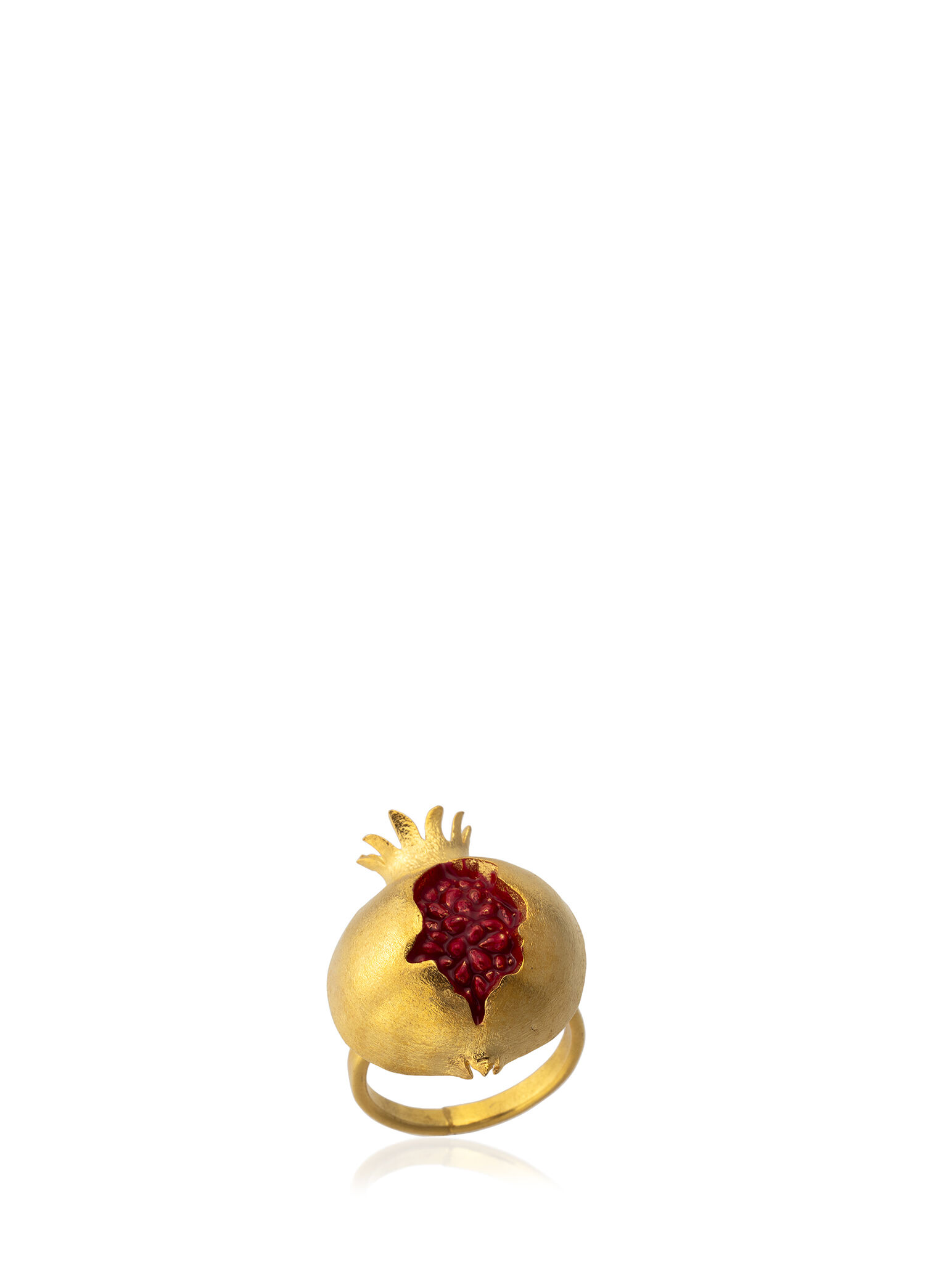Pomegranate 22 Ayar Altın Kaplama Kadın Yüzük