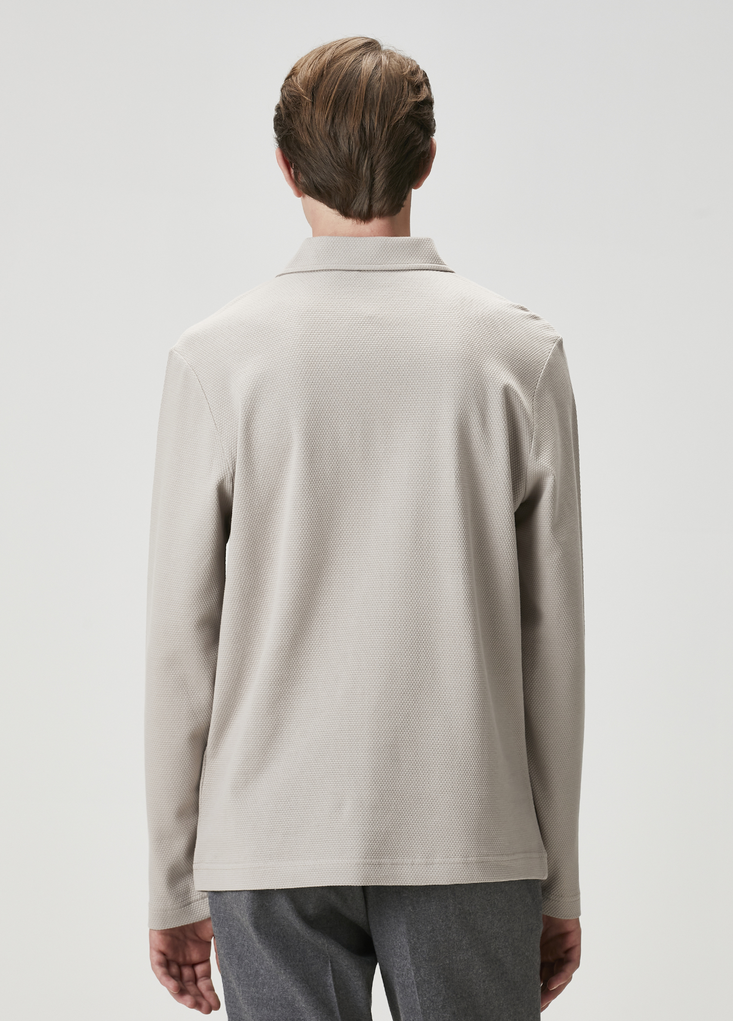 Bej Polo Yaka Sweatshirt_4
