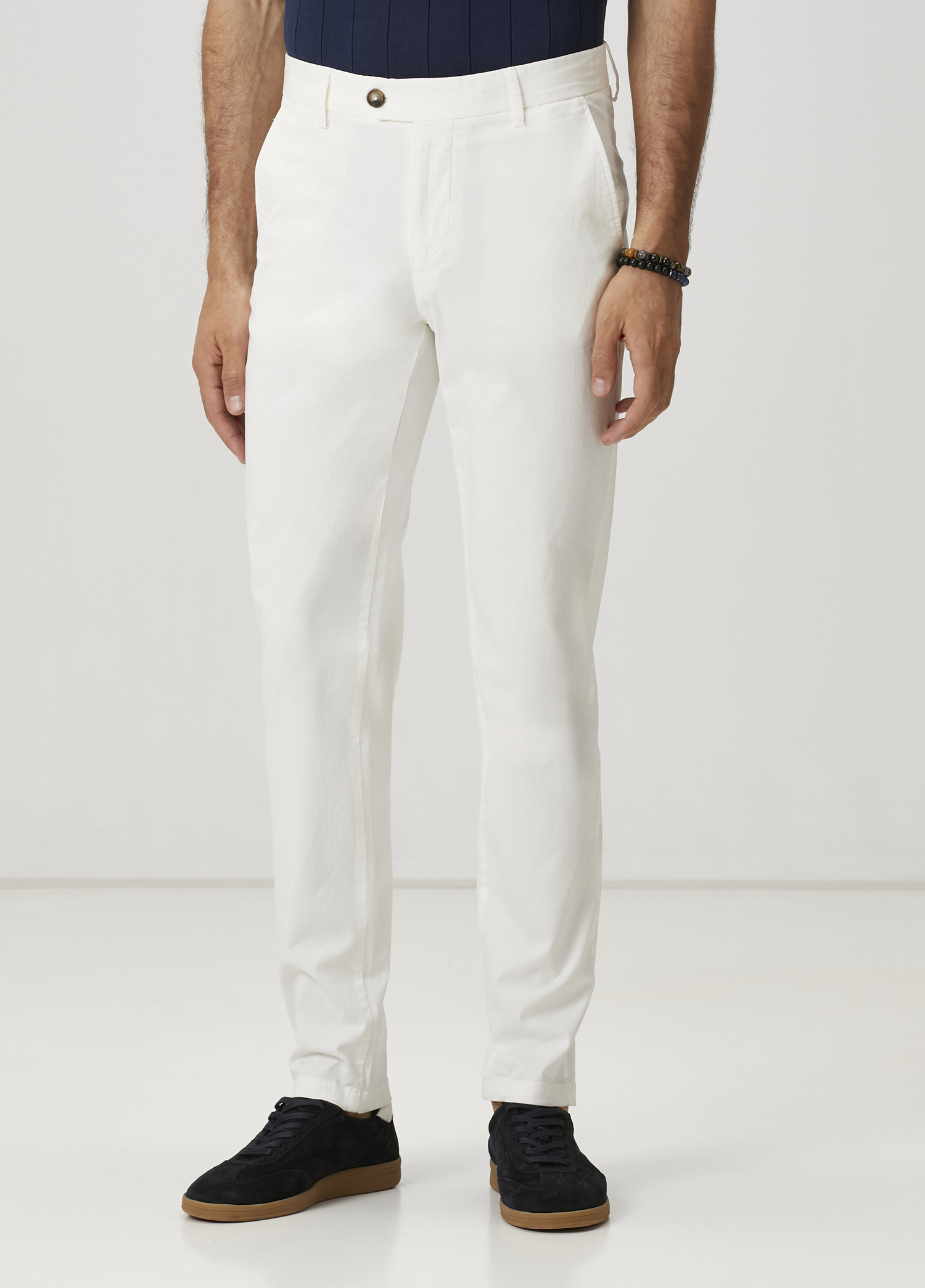 Slim Fit Krem Twill Chino Pantolon_1