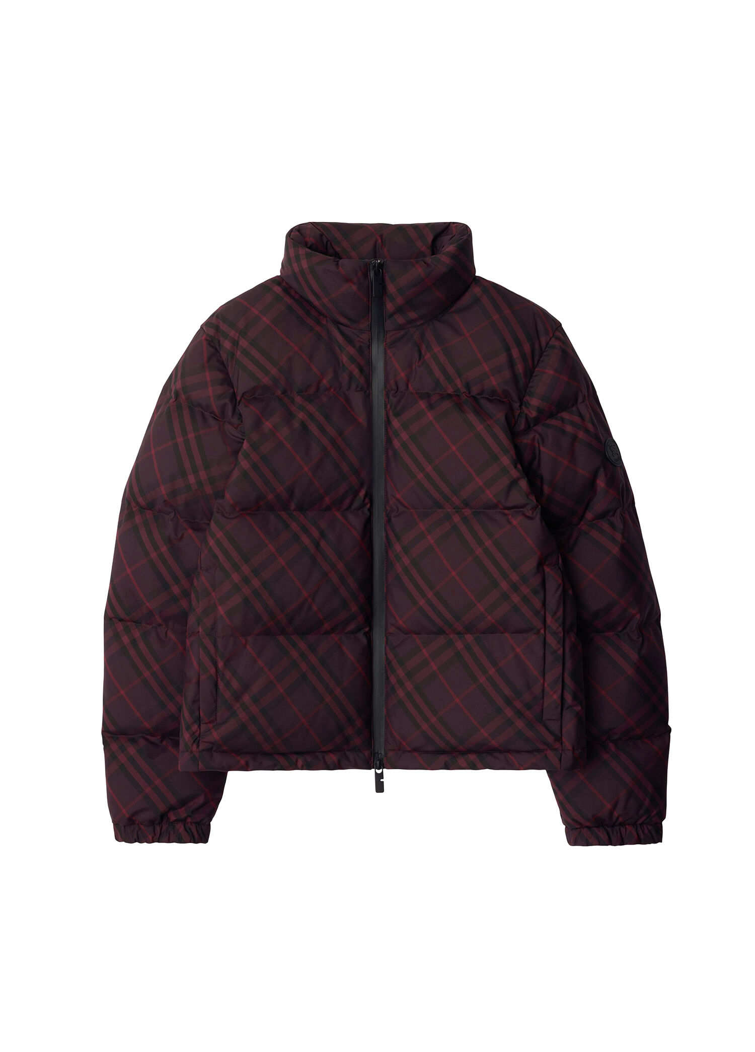 P Burberry Ambleside Bordo Dik Yaka Kadin Sisme Mont
