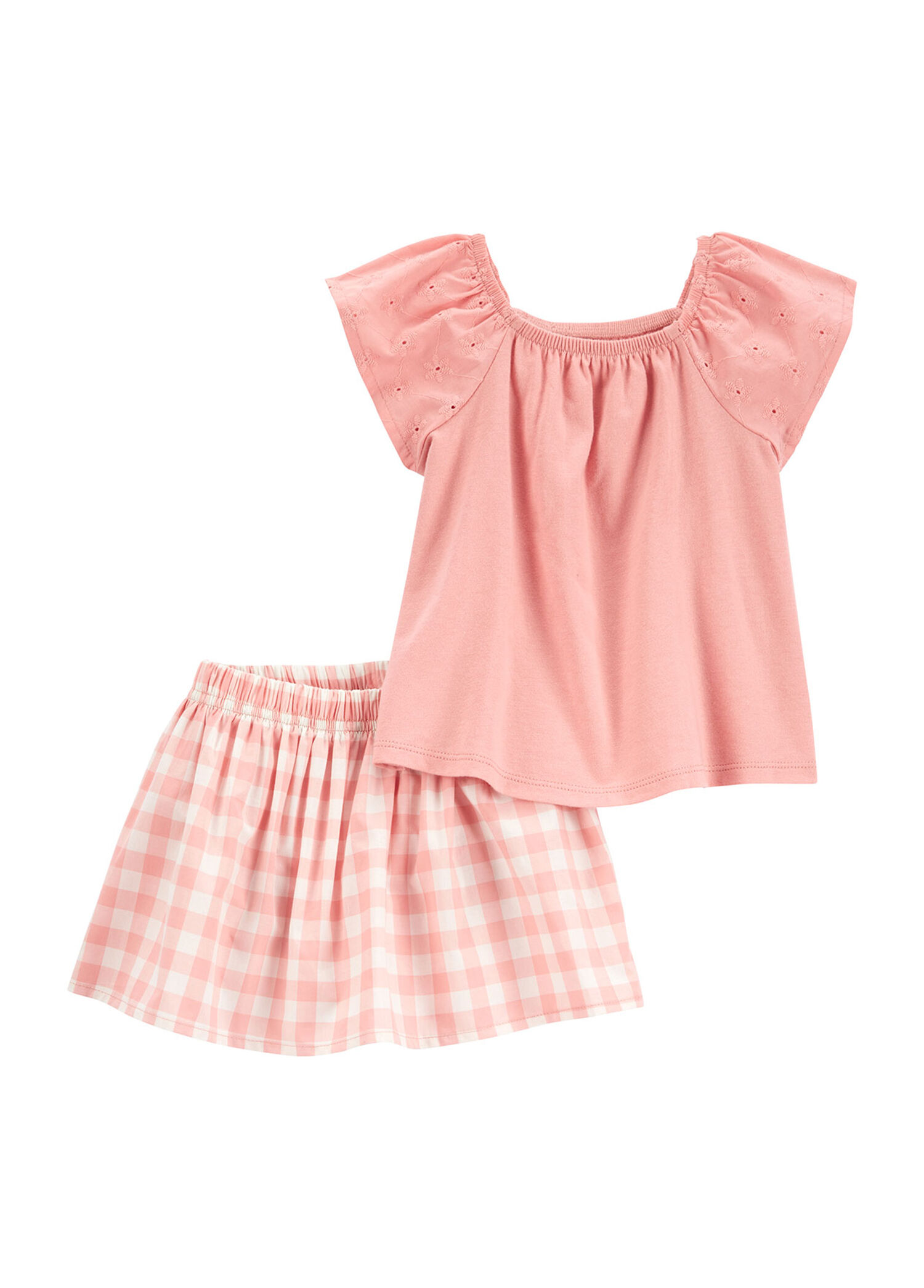 Kısa Kollu T-Shirt ve Etek Kız Bebek 2'li Set