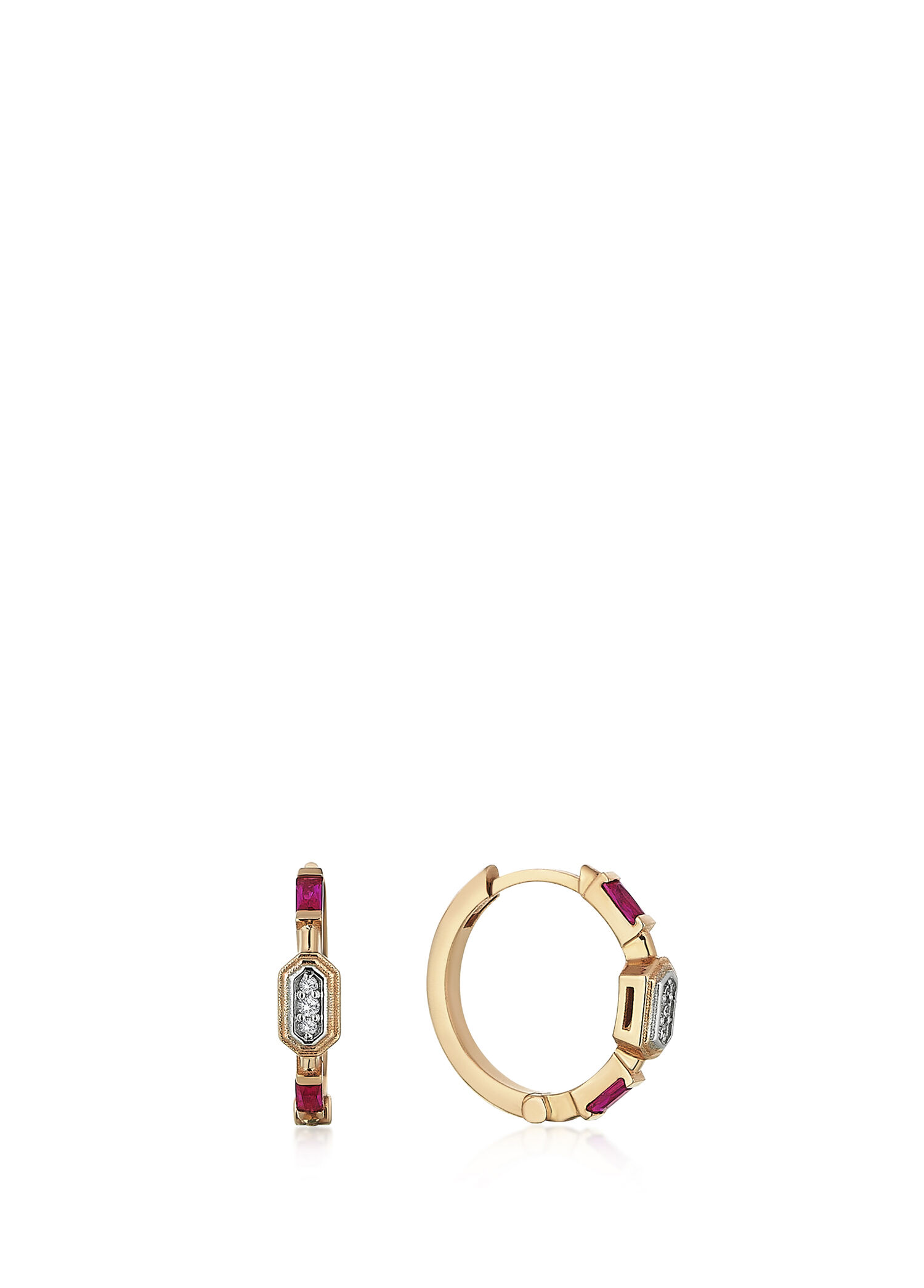 Ruby Glow Earrings 14 Ayar Rose Gold Kadın Küpe