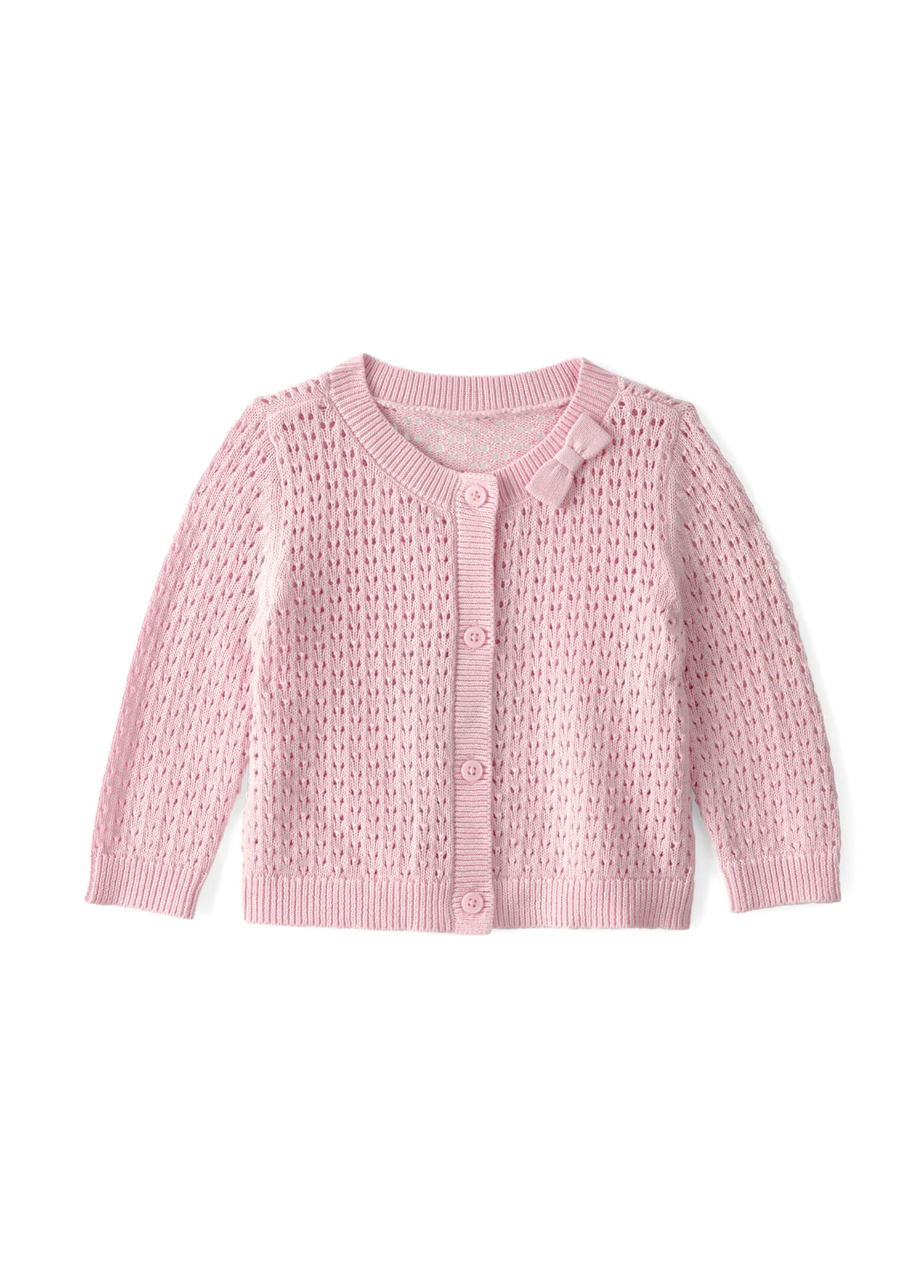 Pembe Fiyonklu Kız Bebek Hırka