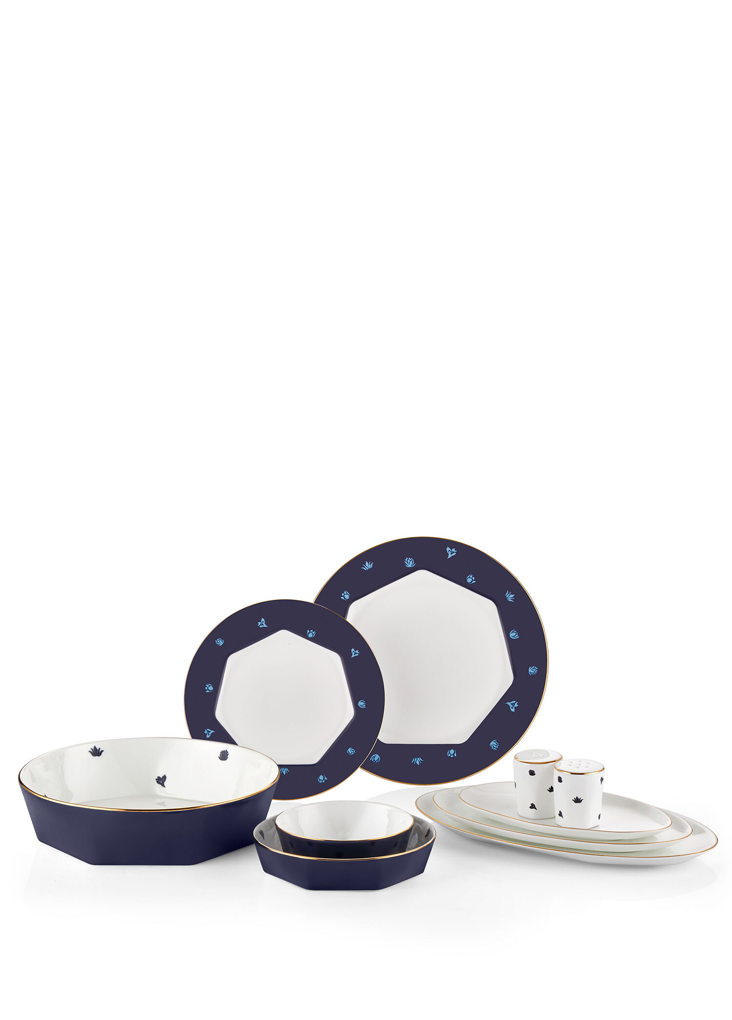Mislina Kobalt Bone China 12 Kişilik 55 Parça Yemek Takımı