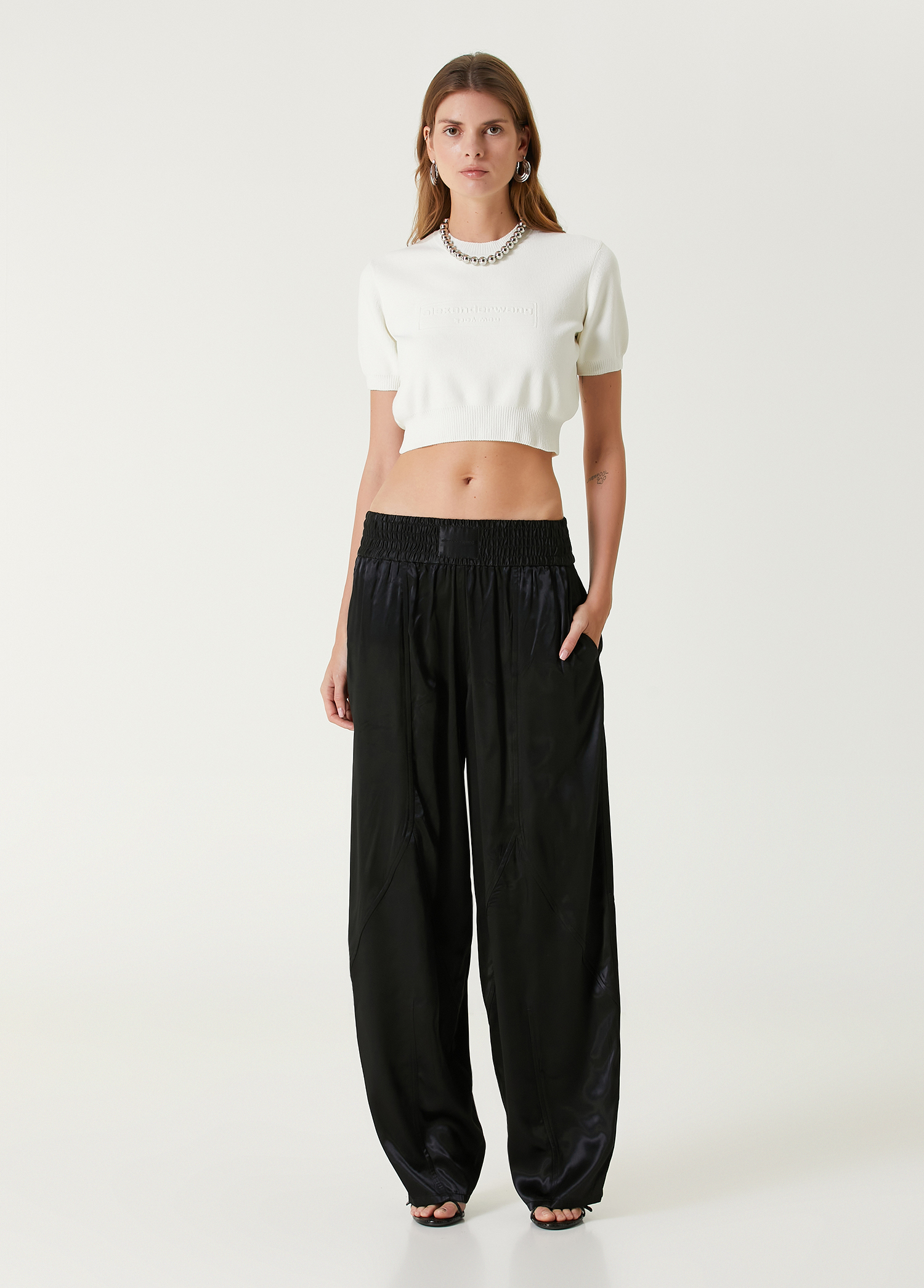 Siyah Wide Leg Pantolon