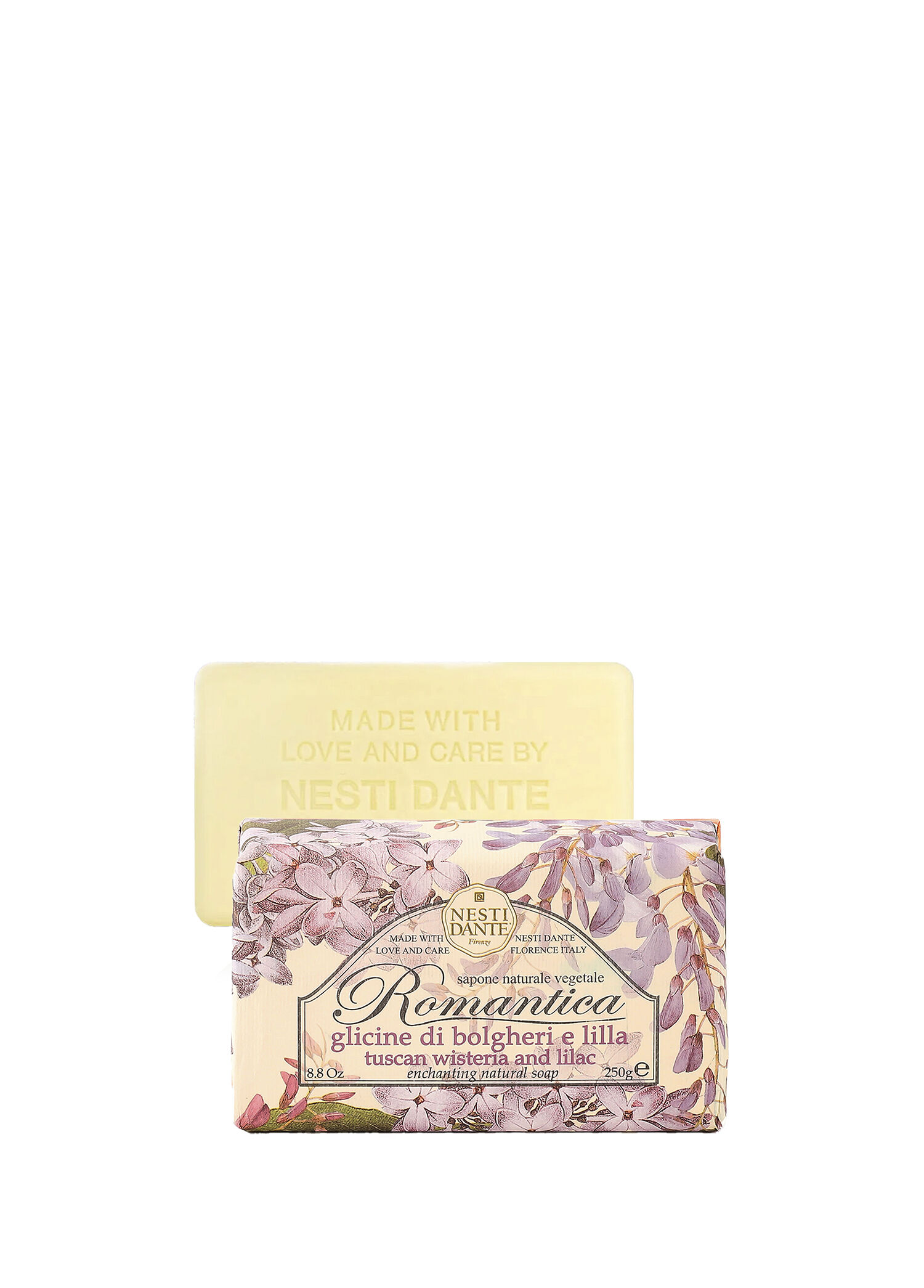 Romantica Tuscan Wisteria and Lilac Mor Salkım ve Leylak Özlü Vegan Bakım Kalıp Sabun 250 gr