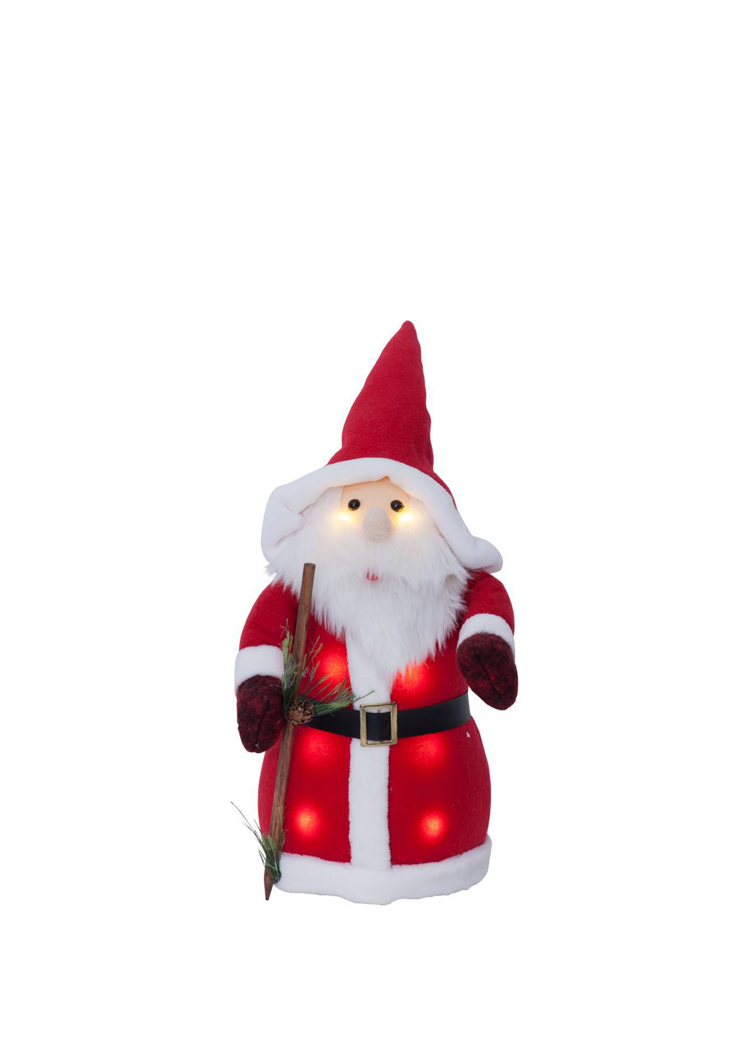 411225 Joylıght Beyaz Kırmızı Ledli Peluş Noel Baba