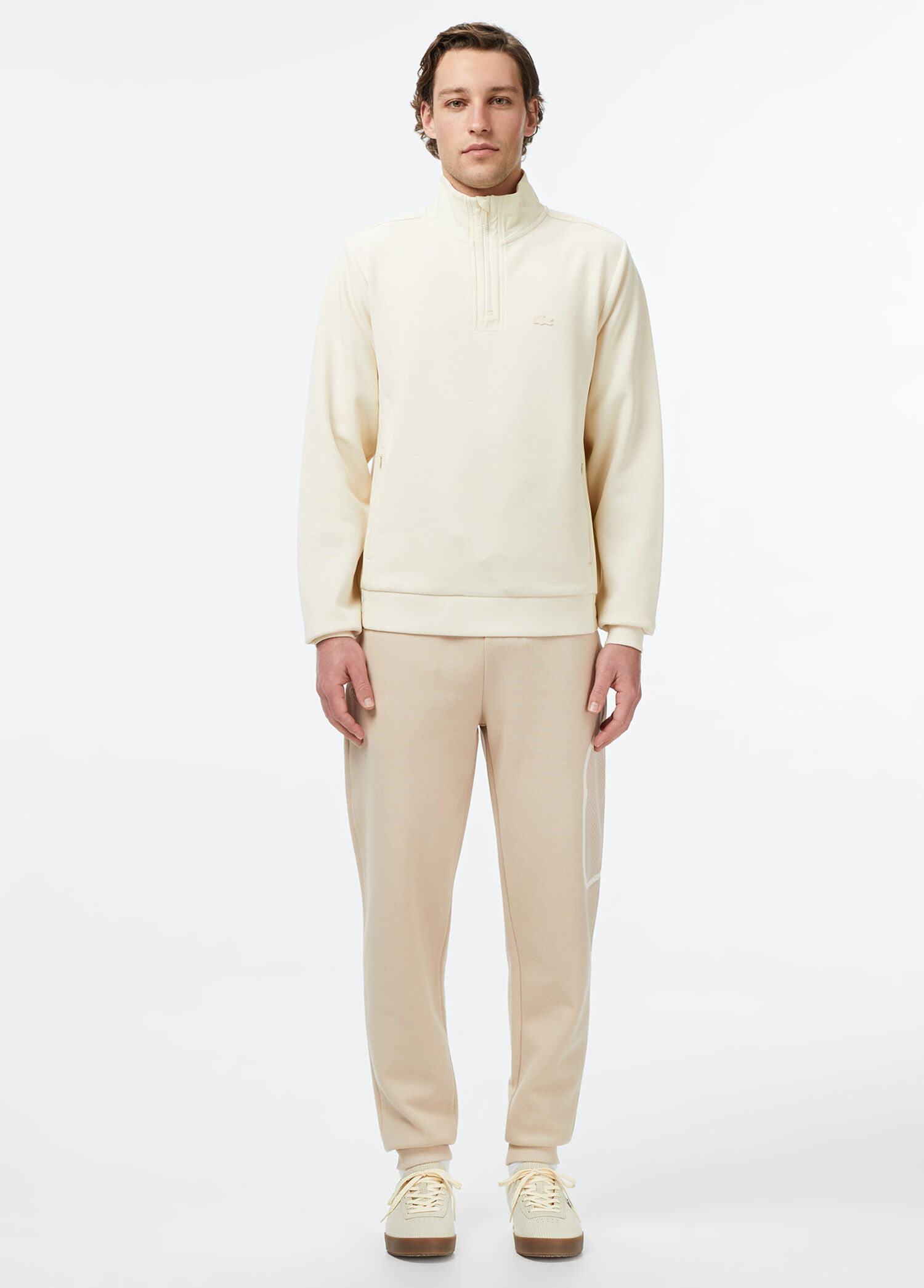 Lacoste Bej-056 Erkek Bej Classic Fit Yarım Fermuarlı Erkek