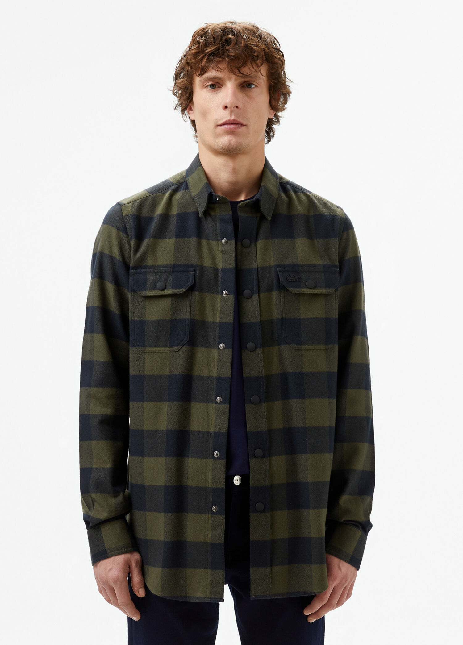 Yeşil Ekoseli Slim Fit Uzun Kollu Erkek Gömlek