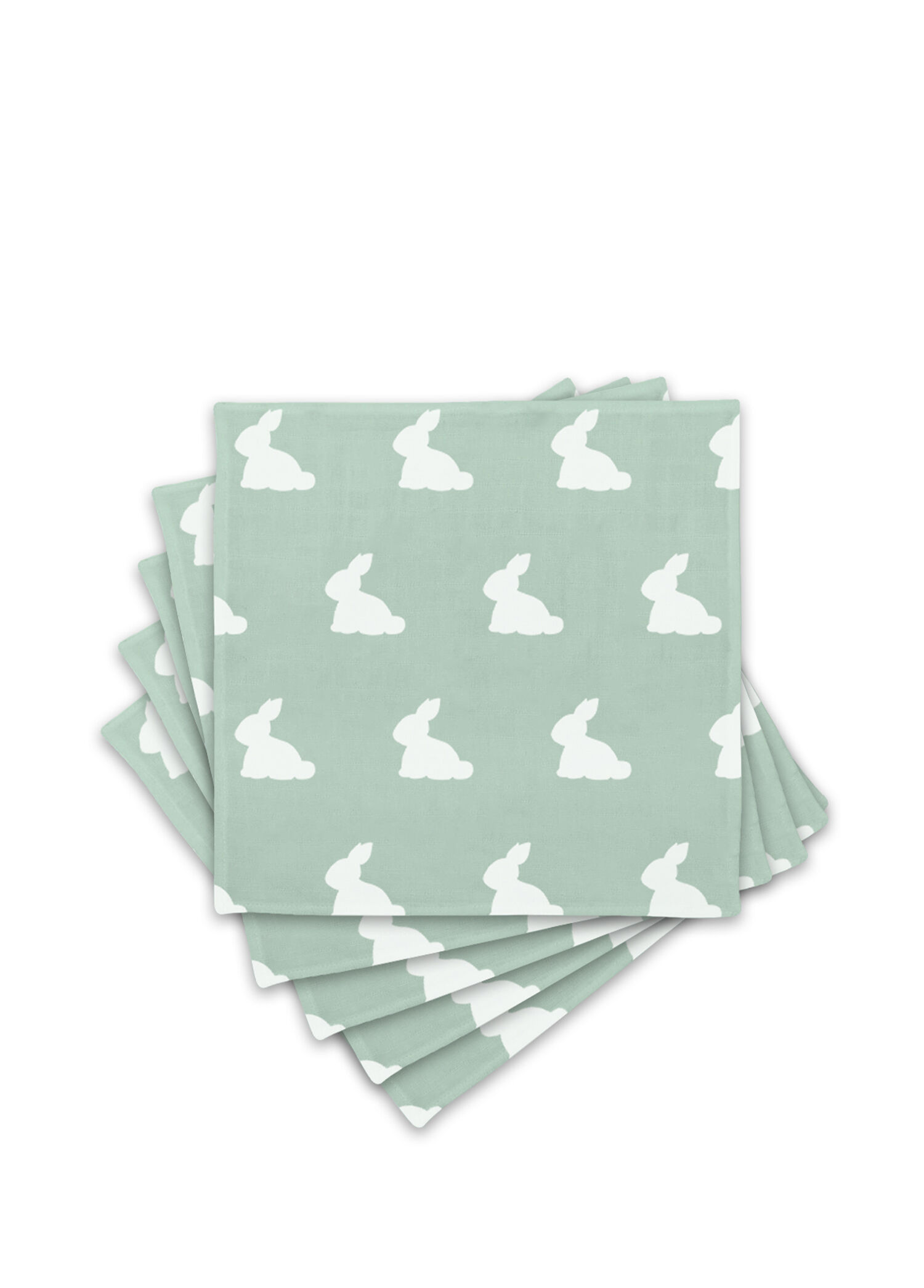 %100 Pamuk Mono Lapin Matcha Green Müslin 5’li Bebek Omuz Bezi 40 x 40 cm