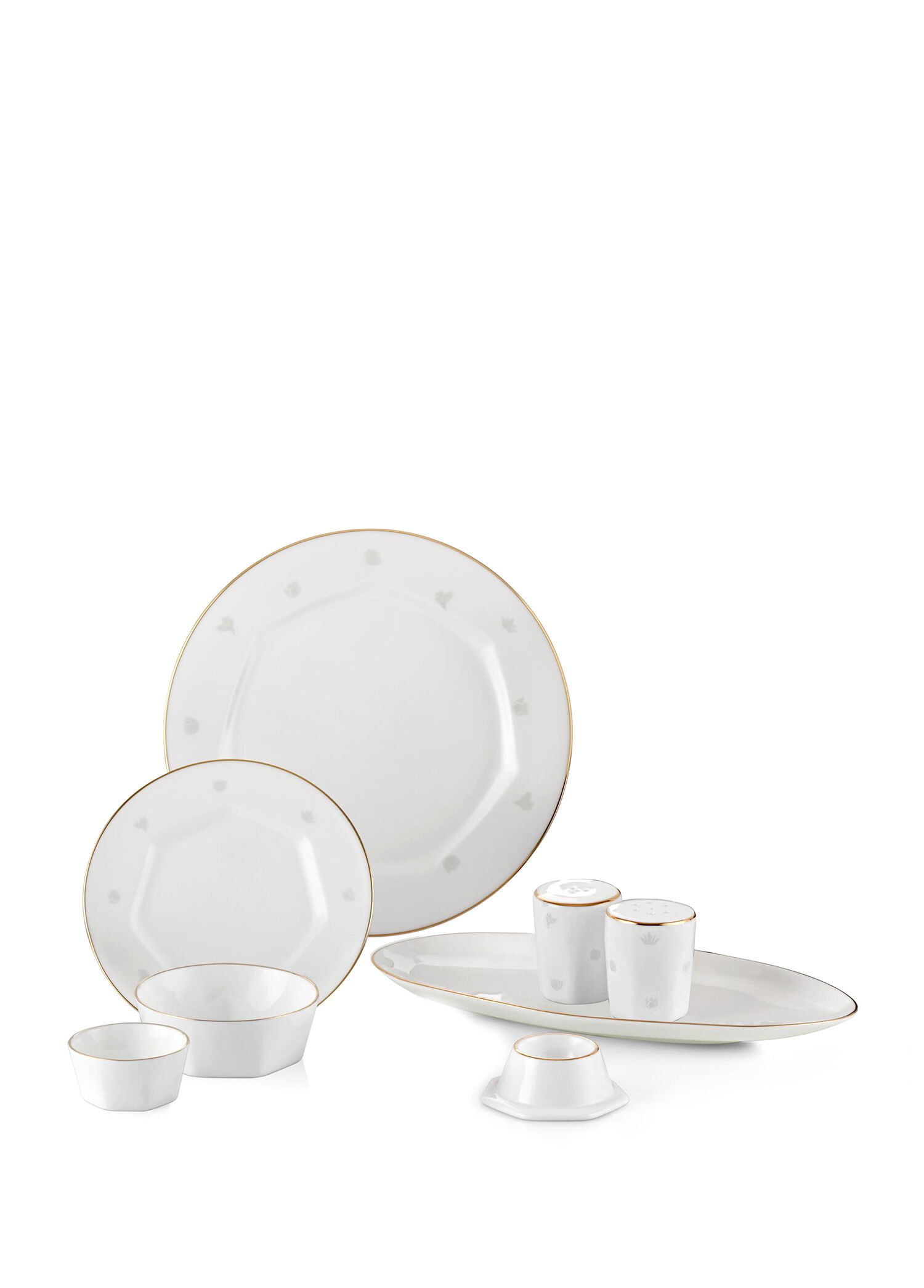 Mislina Lotus Altın 6 Kişilik 34 Parça Bone Kahvaltı Takımı