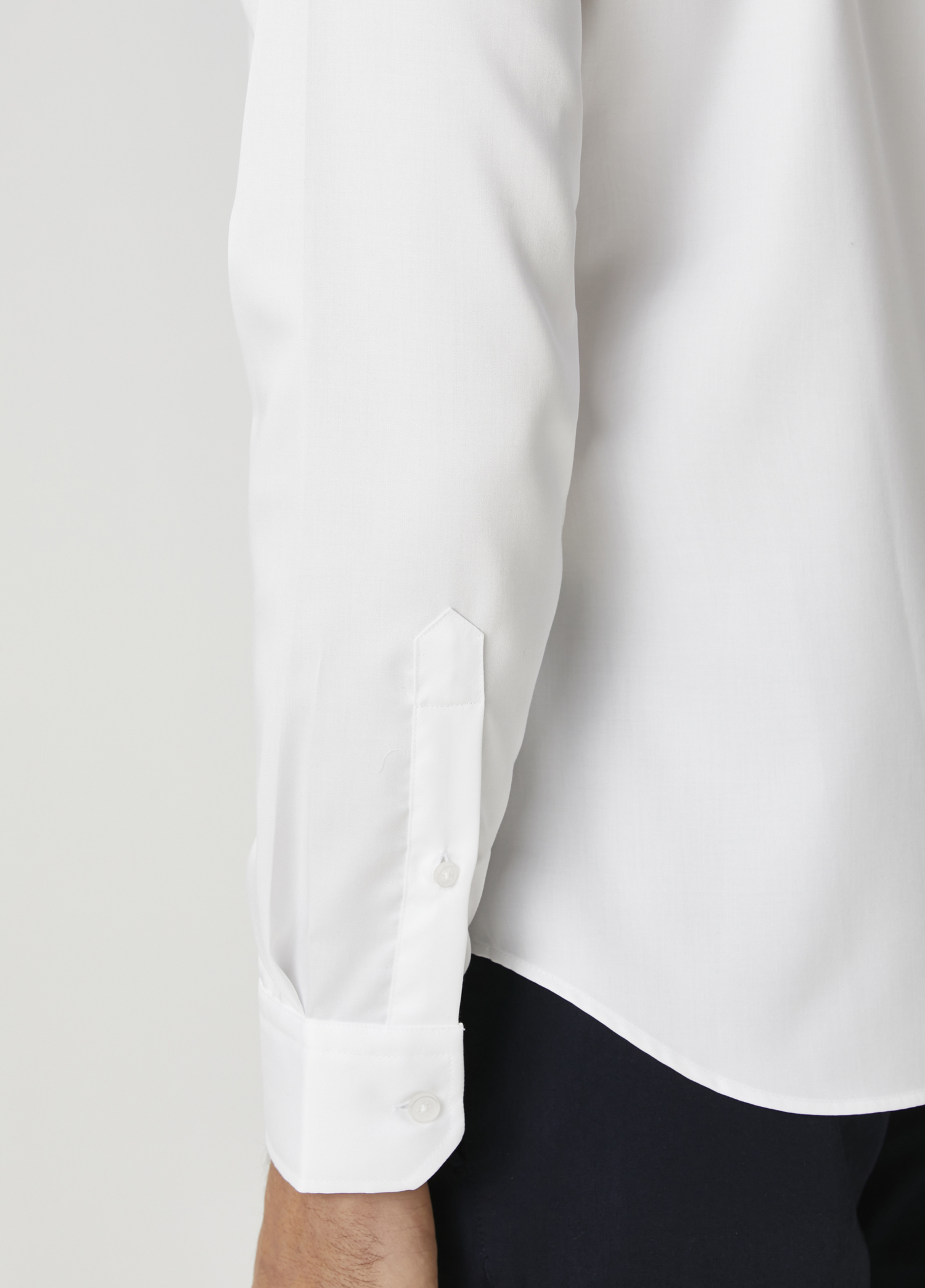 Slim Fit Beyaz Non-iron Gömlek_5