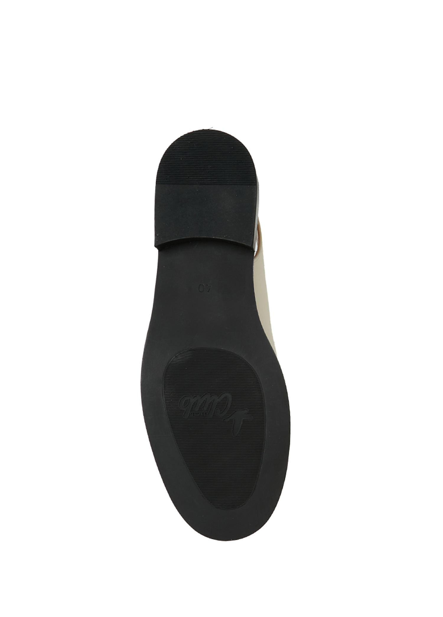 Ekru Kadın Deri Slingback Loafer_4