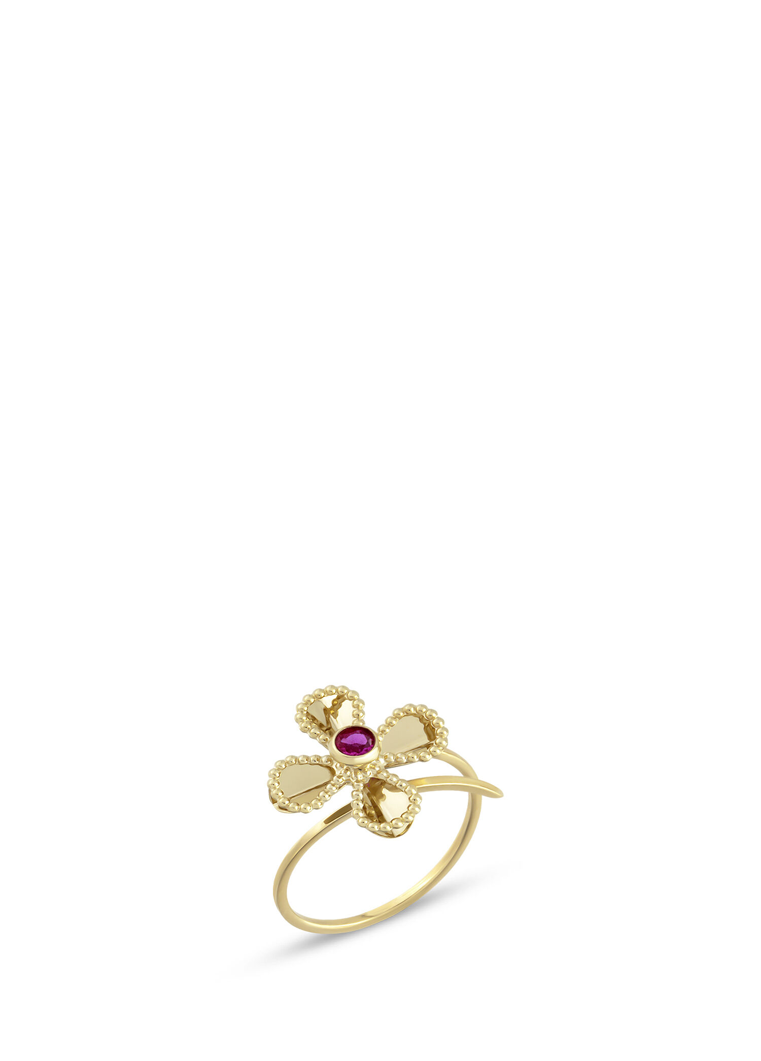 Lotus Ruby 14 Ayar Altın Kadın Yüzük