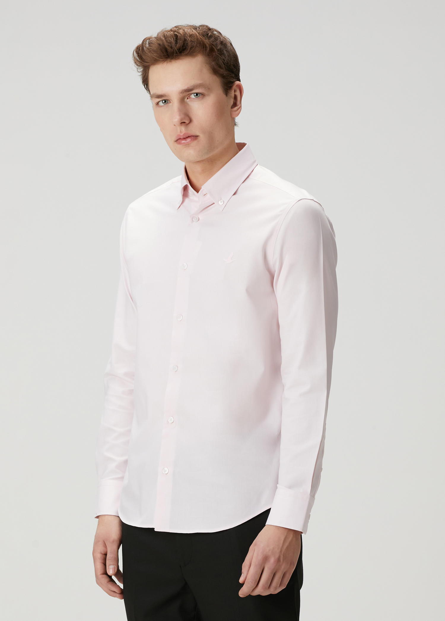 Comfort Fit Açık Pembe Gömlek_2