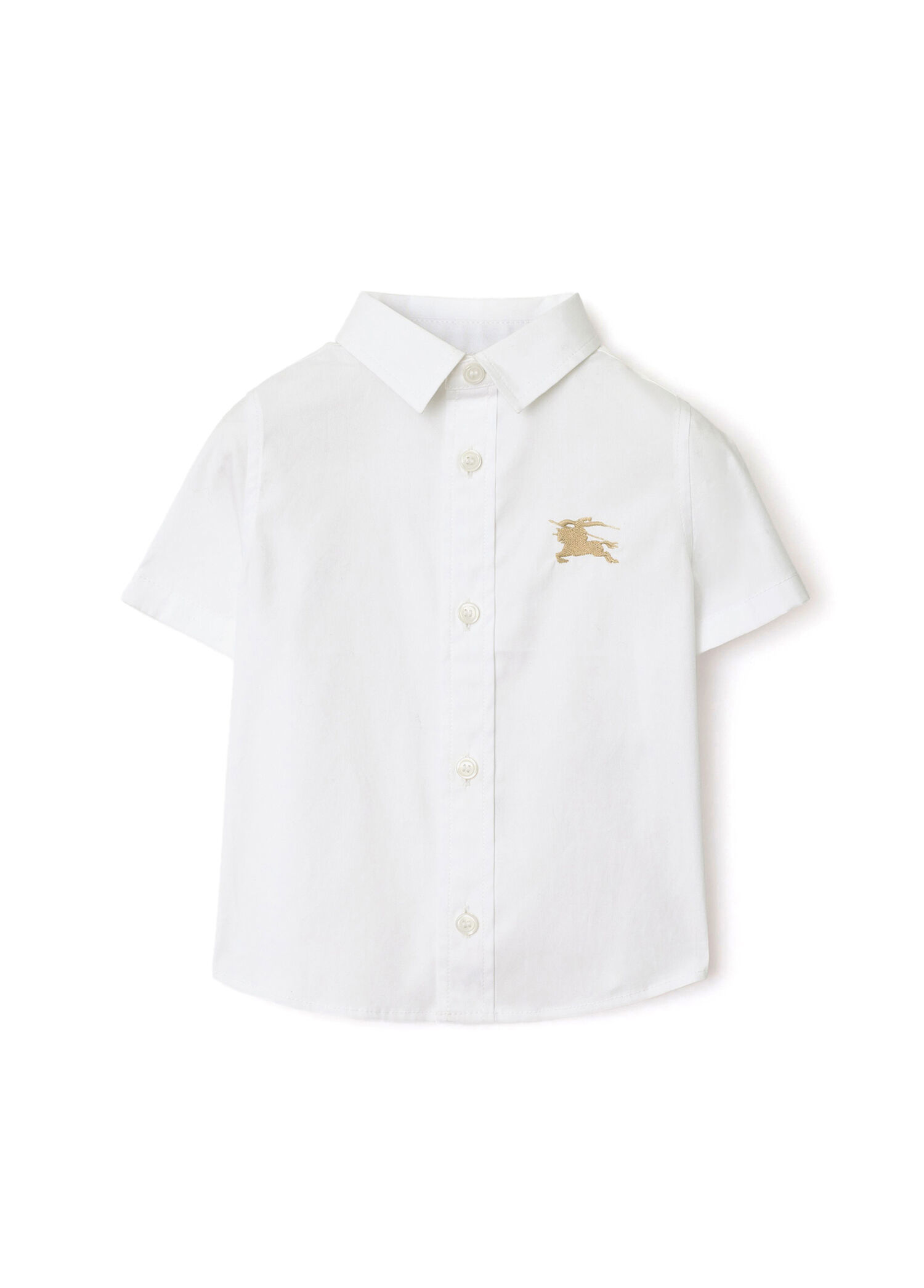 Owen Stretch Beyaz Kısa Kollu Unisex Çocuk Gömlek