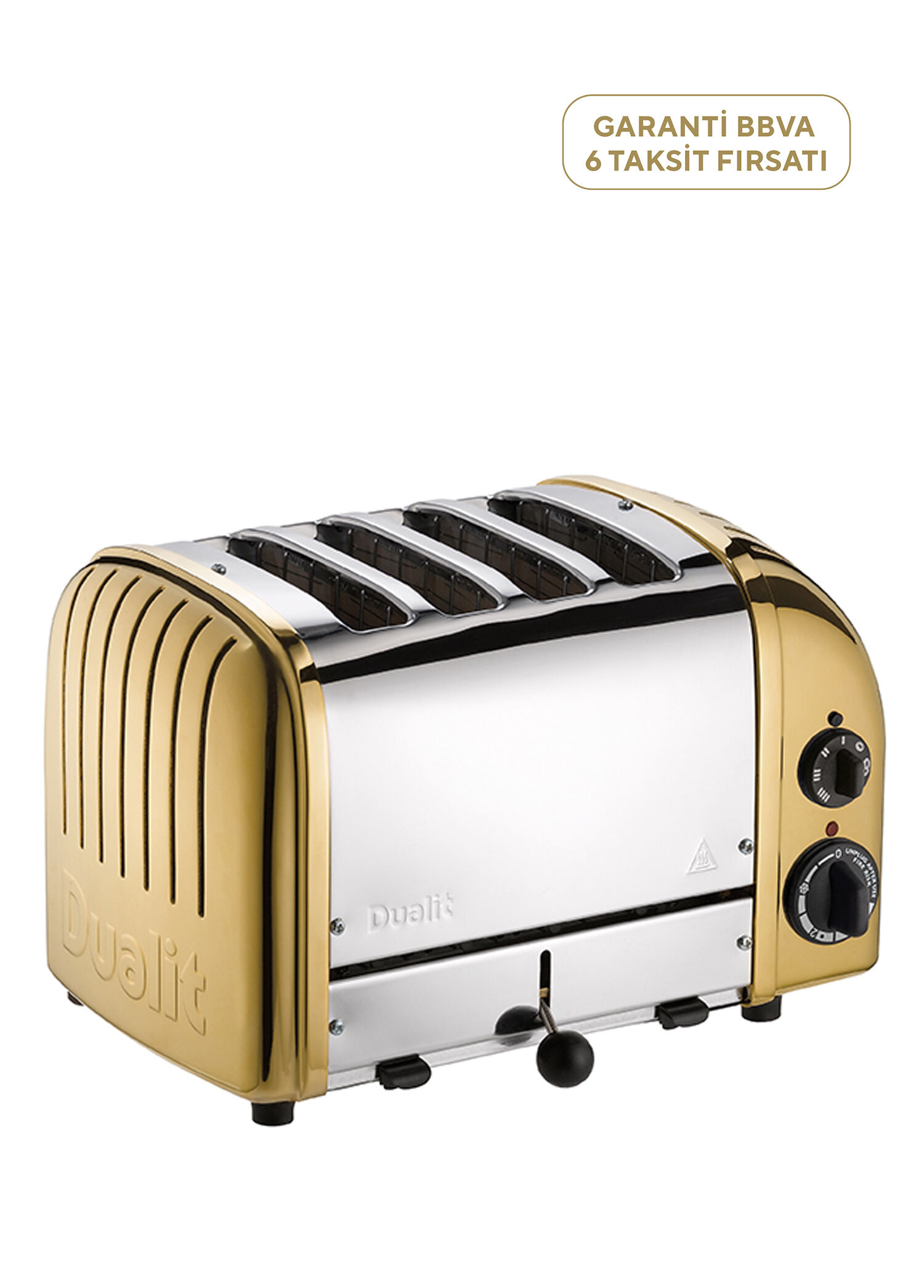 Dualit Classic Seri Pirinç Rengi 4 Dilim Buz Çözme Özellikli Ekmek Kızartma Makinesi