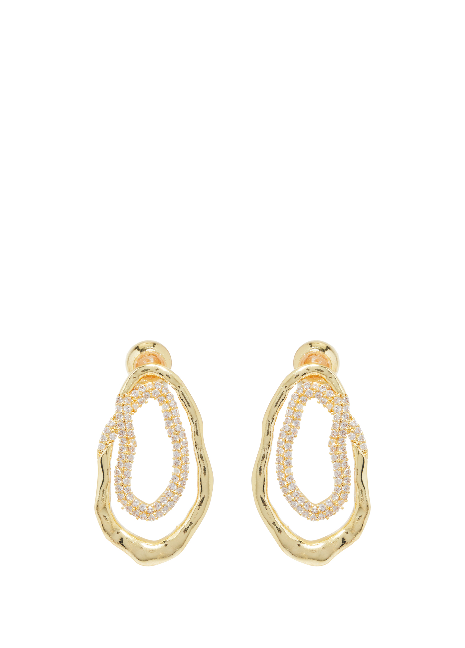 Gold Geometrik Formlu Kadın Küpe_1