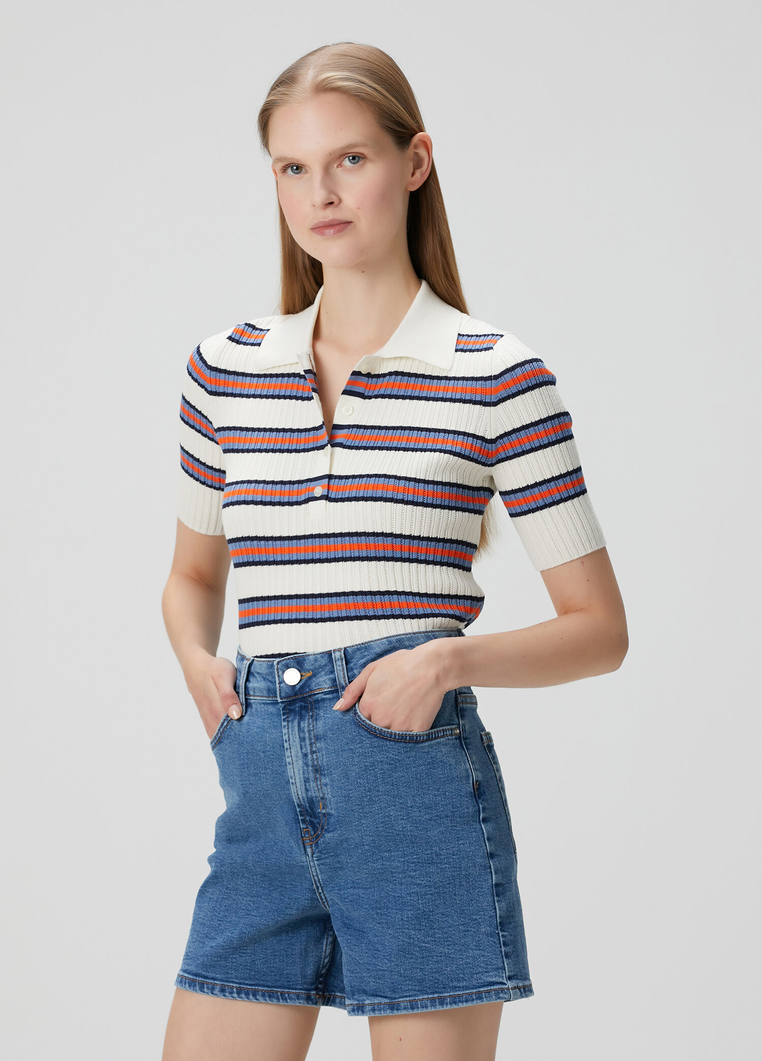 Çizgili Polo T-shirt