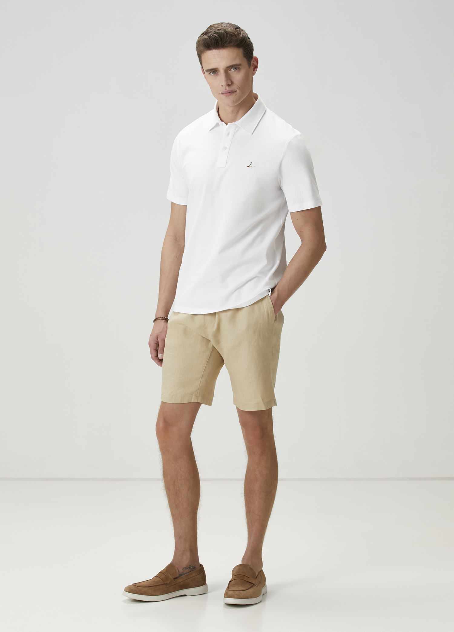 Comfort Fit Beyaz Polo Yaka T-shirt_2