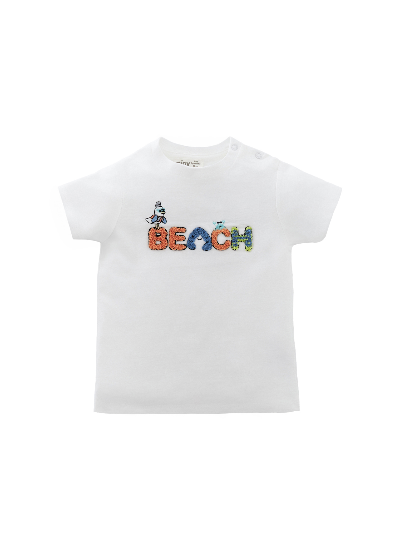 Beyaz Erkek Bebek T-shirt