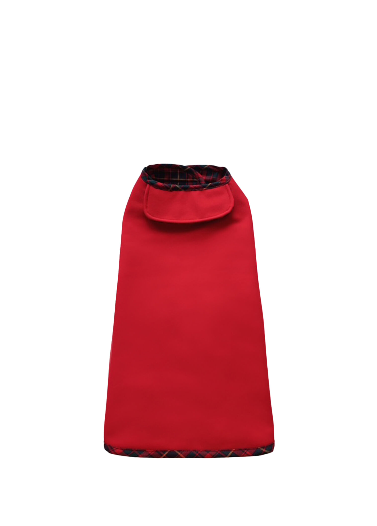 Softshell Waterproof Kırmızı İçi Renkli Ekoseli Kedi ve Köpek Ceket