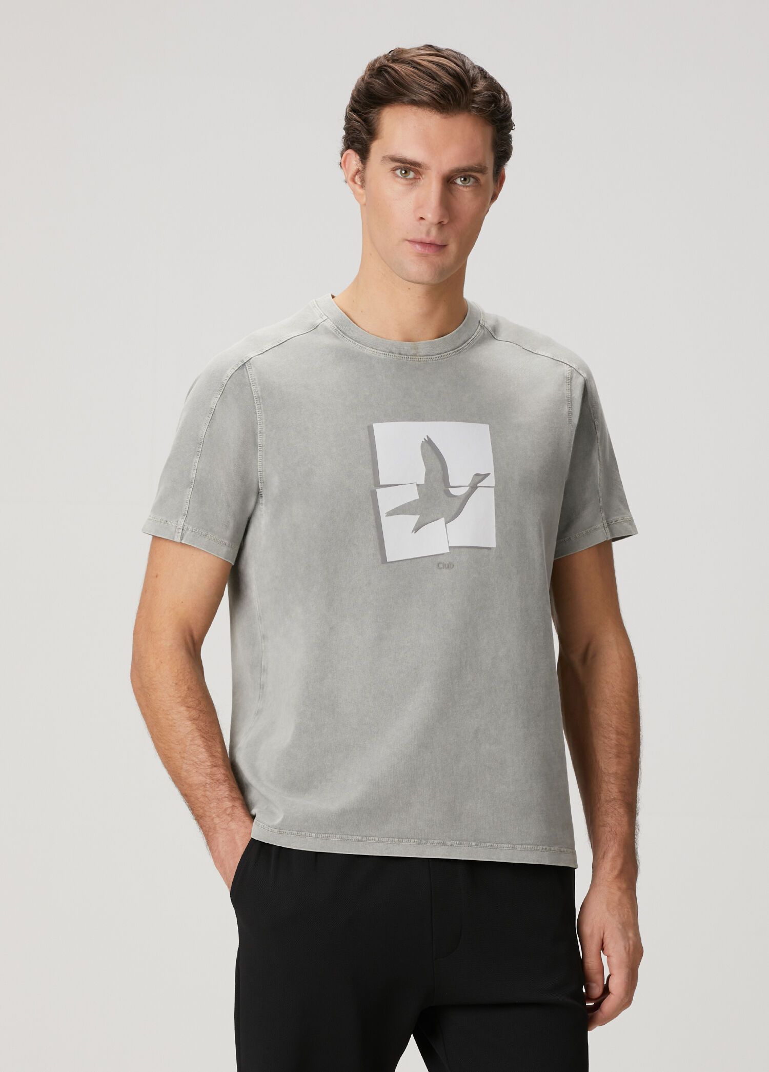 Antrasit Logolu Oversize T-shirt