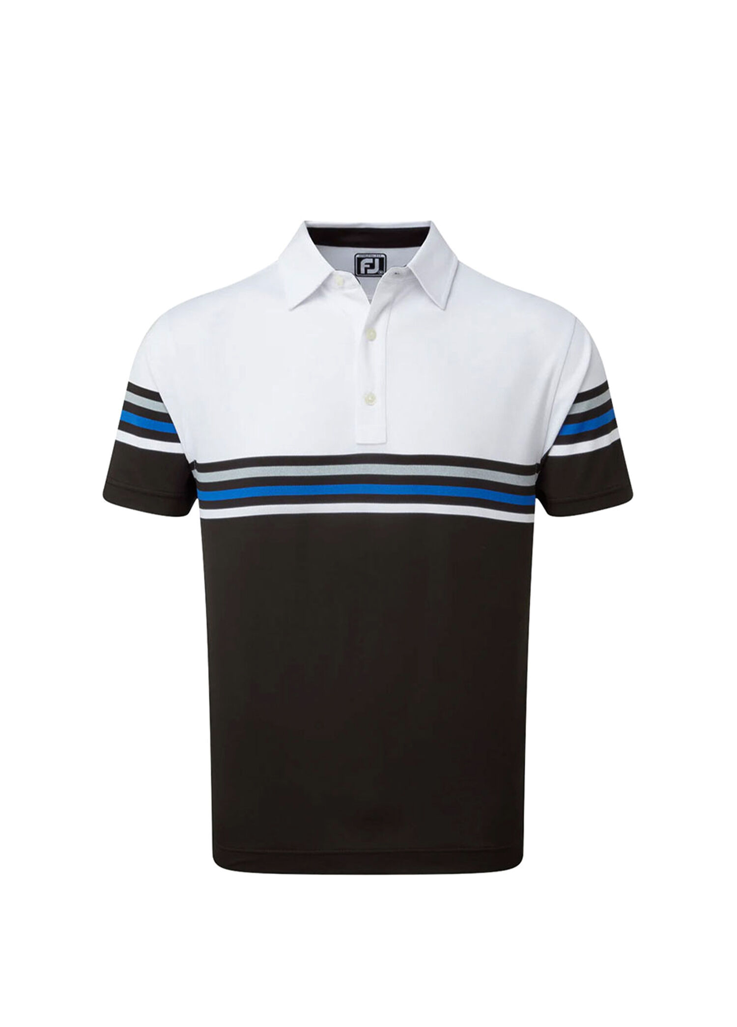 Stretch Pique Renk Bloklu Polo Yaka Kısa Kollu Erkek Golf T-Shirt