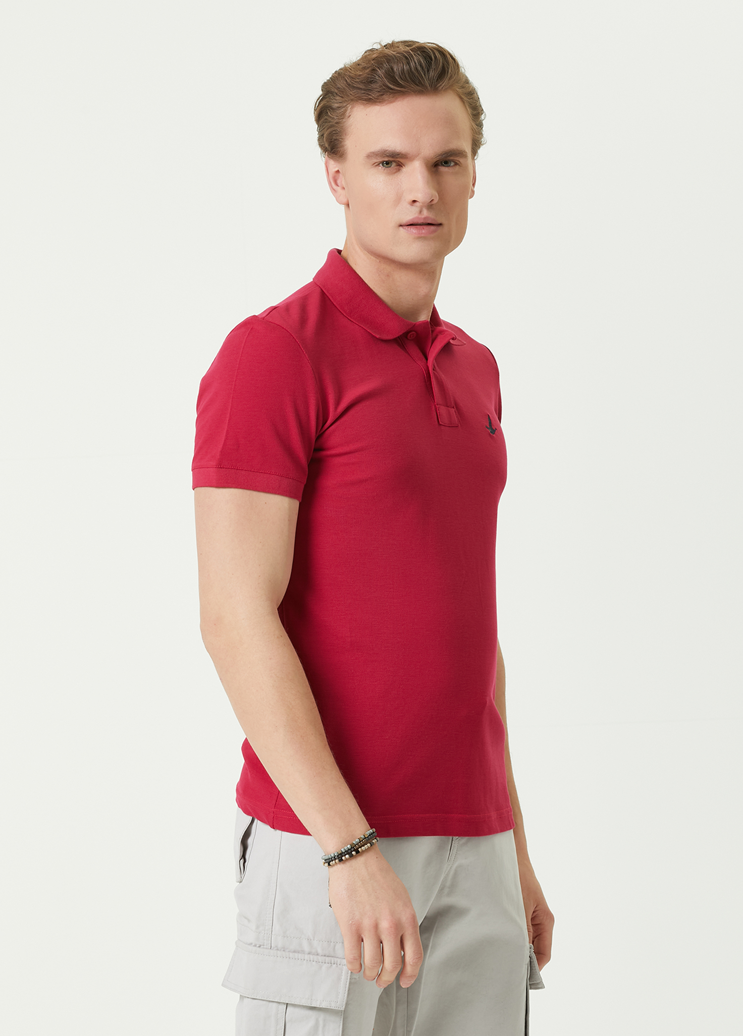 Slim Fit Fuşya Polo Yaka T-shirt_2