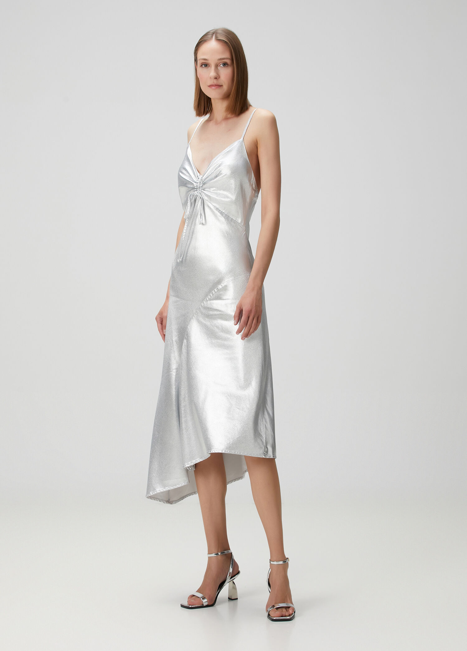 Alexia Silver Midi Elbise