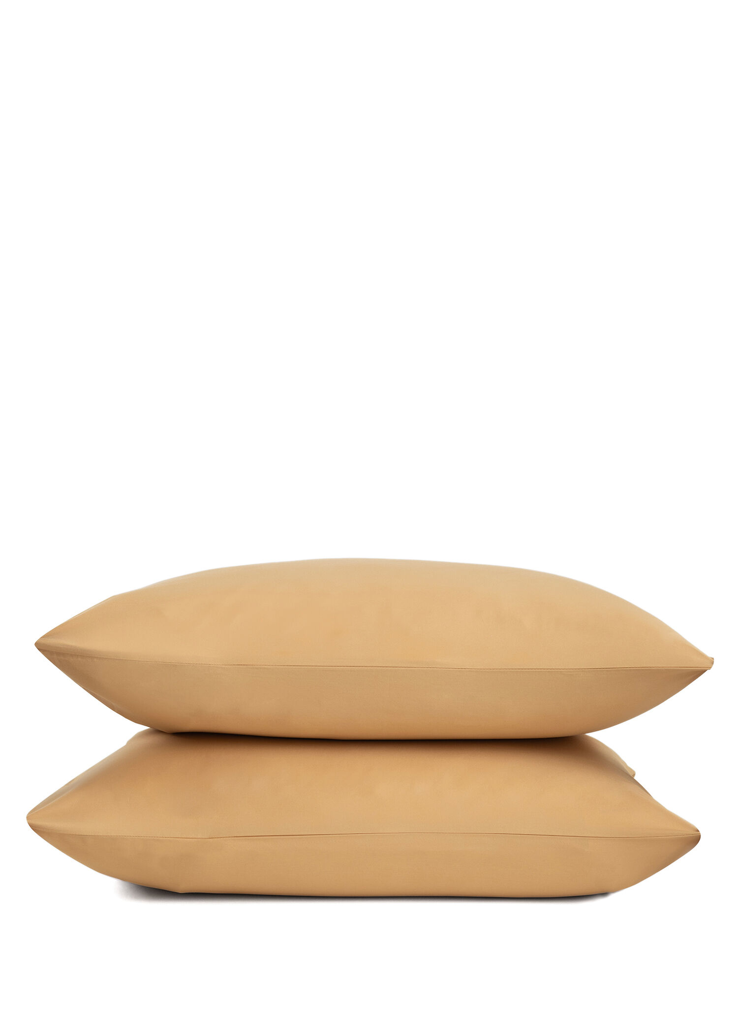 Solid Sarı Pamuk Saten 2'li Yastık Kılıfı 50x70 cm