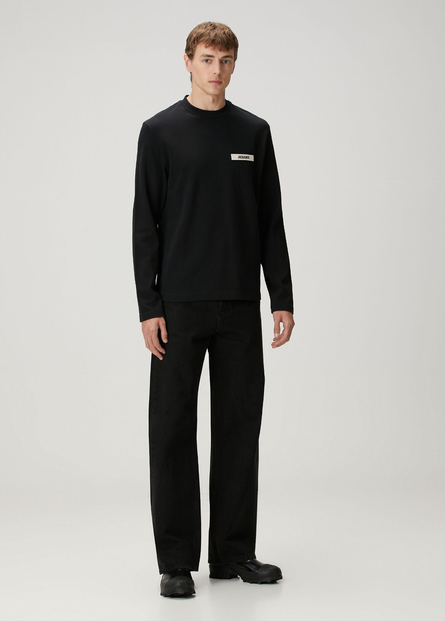 Jacquemus - Gros Grain Siyah Logo Patchli Sweatshirt - Siyah