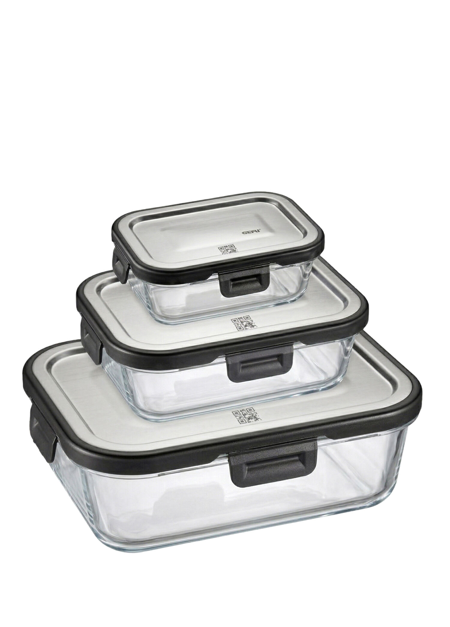 gefu - Milo Rectangular 3-Piece Storage Container 400 ml,600,1000 ml