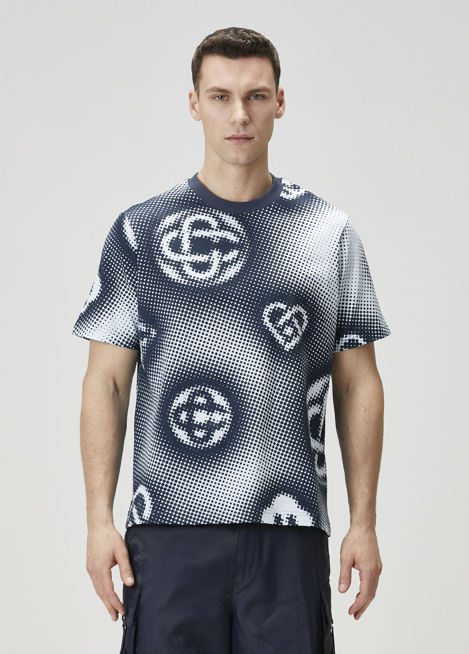 Halftone Icon Lacivert Organik Pamuk T-shirt