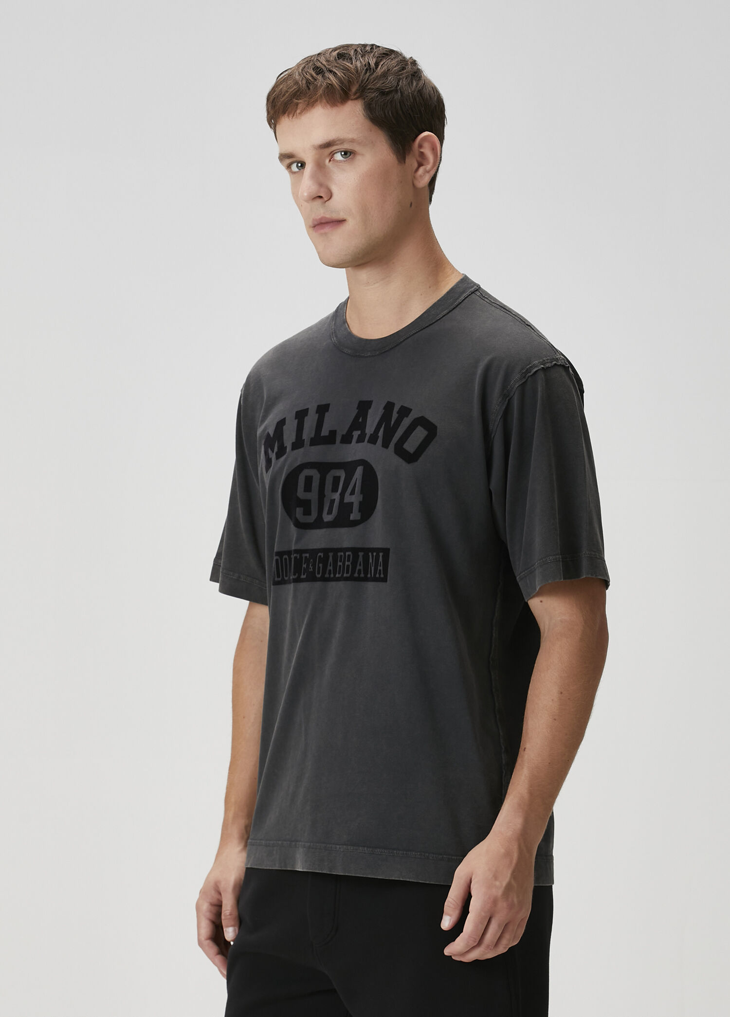 Dolce&Gabbana - Siyah Logo Baskılı T-shirt - Siyah