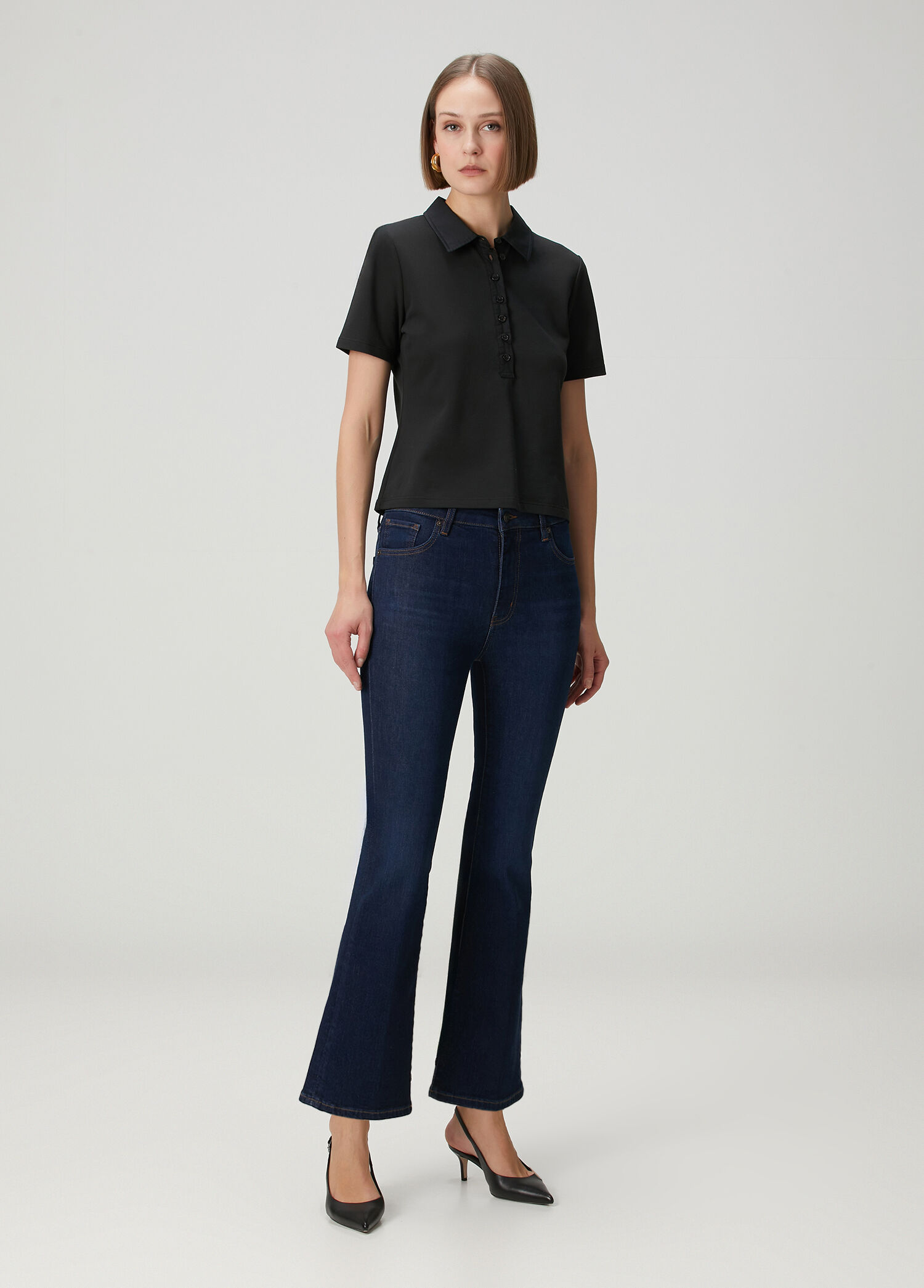 The Reboot Crop Lacivert Jean Pantolon