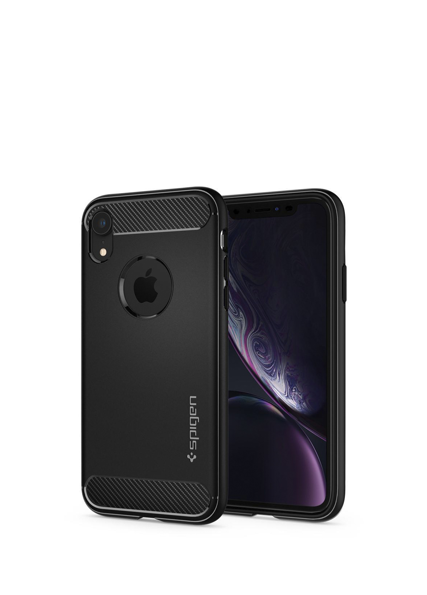 iPhone XR Uyumlu Matte Black Rugged Armor Kılıf