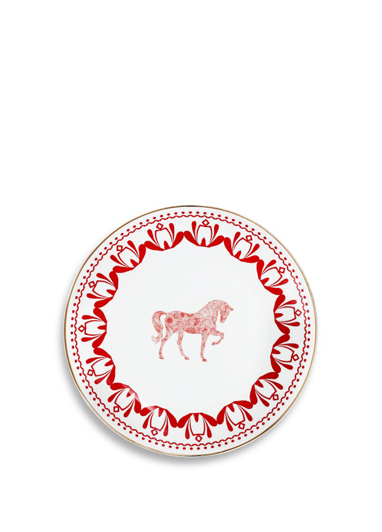 Horse Luck Collection Red At Figürlü Porselen Servis Tabağı 28 cm