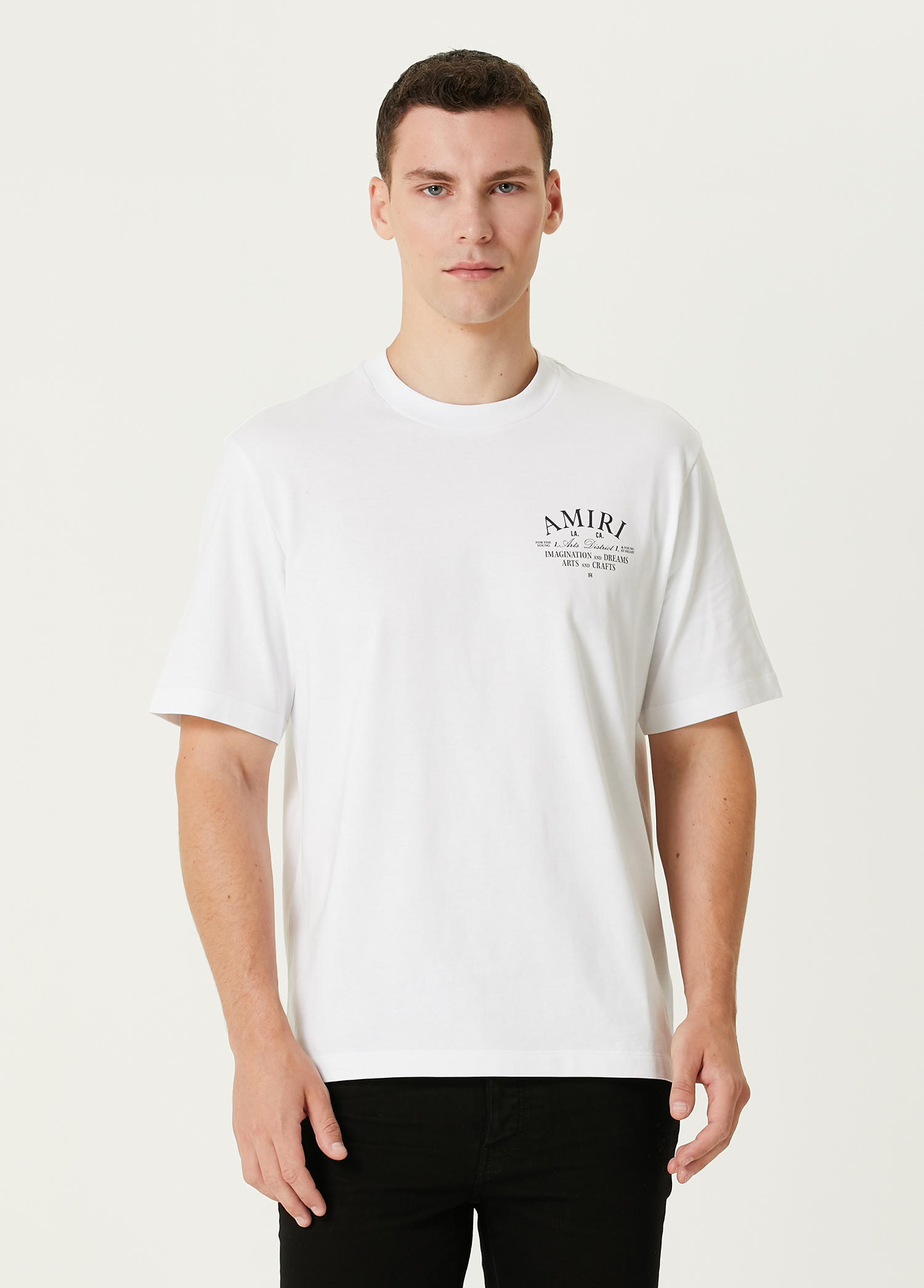 Beyaz Logo Baskılı T-shirt