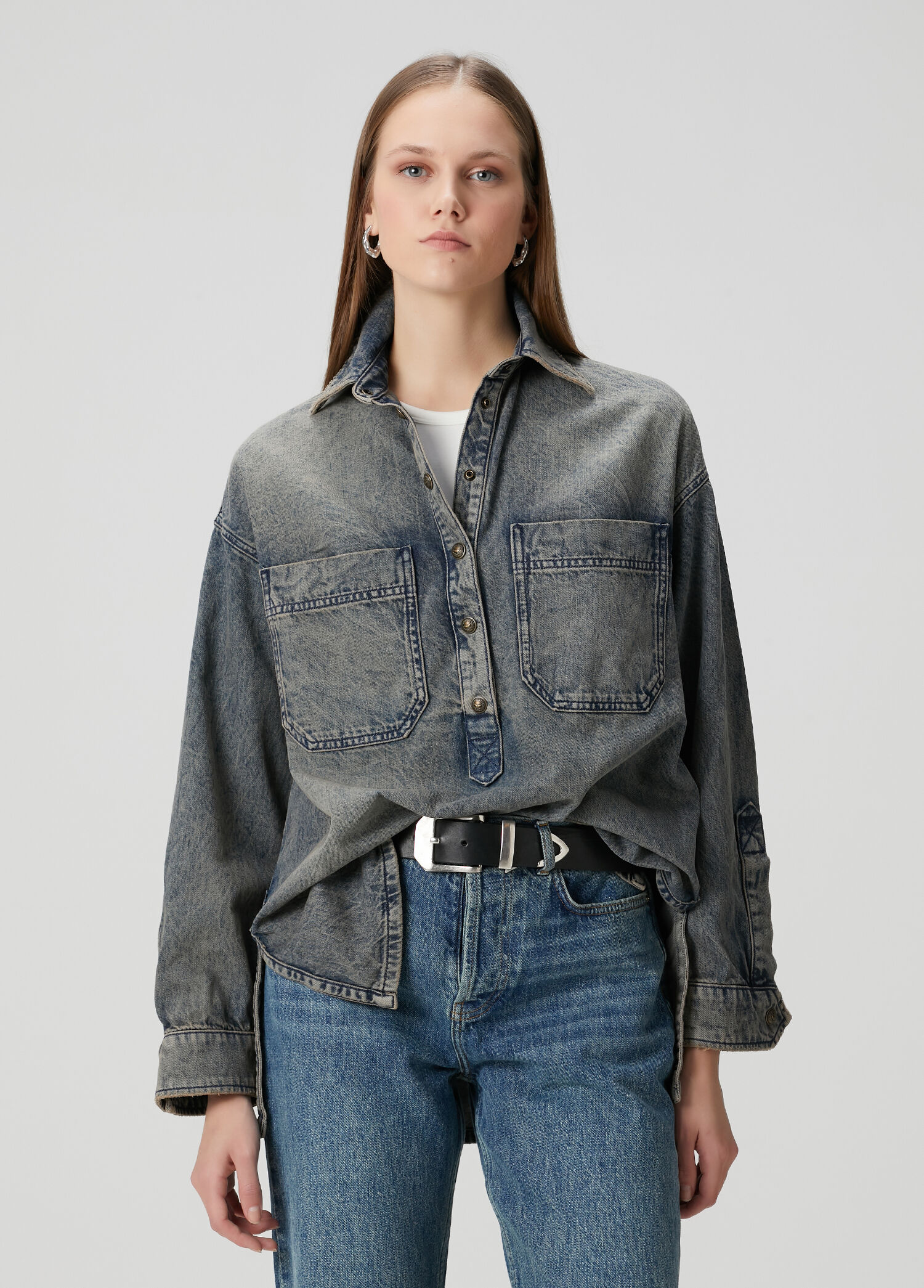 Timona Mavi Denim Gömlek
