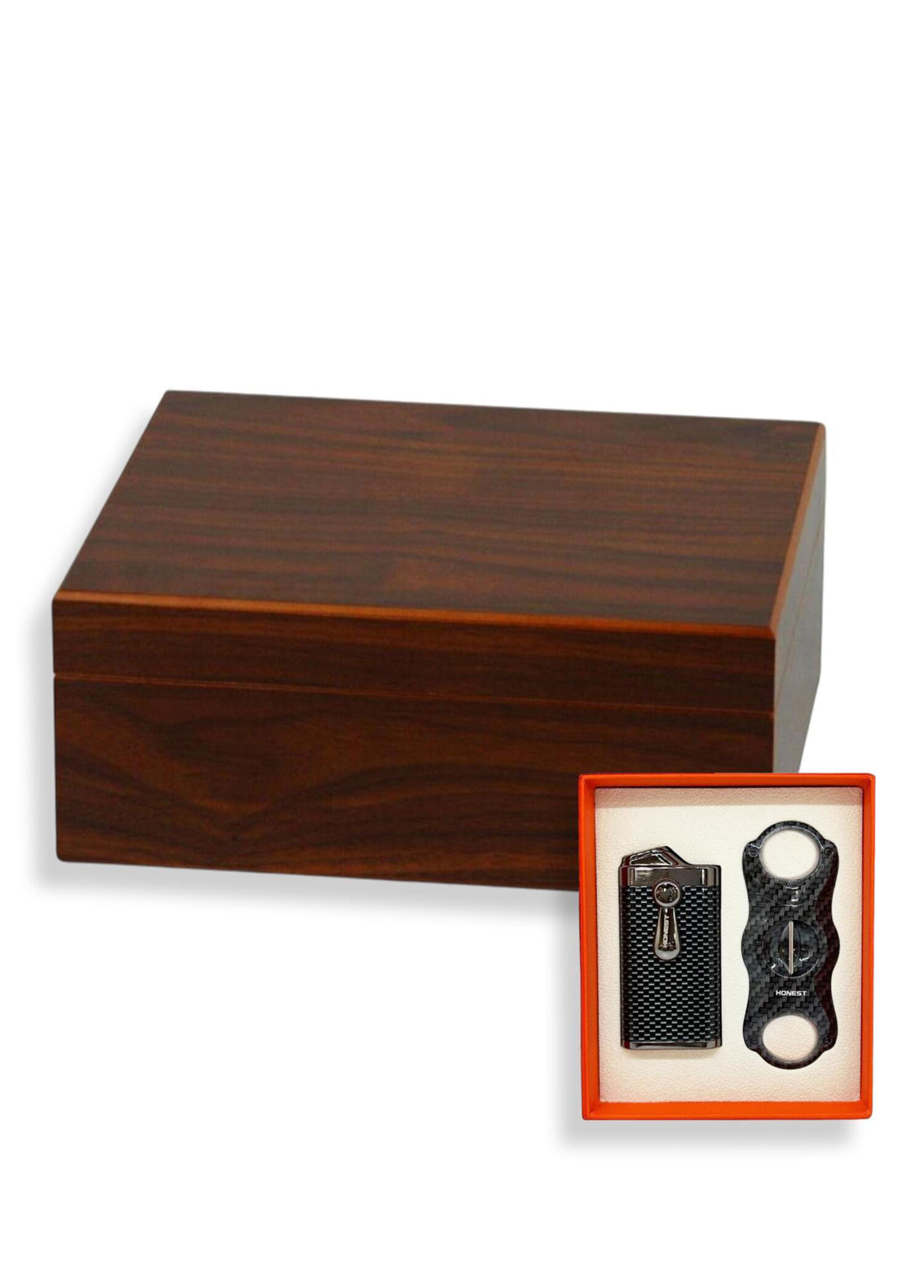 Cedar Alman Humidor Puro Kutusu Karbon Çakmak Kesici Seti