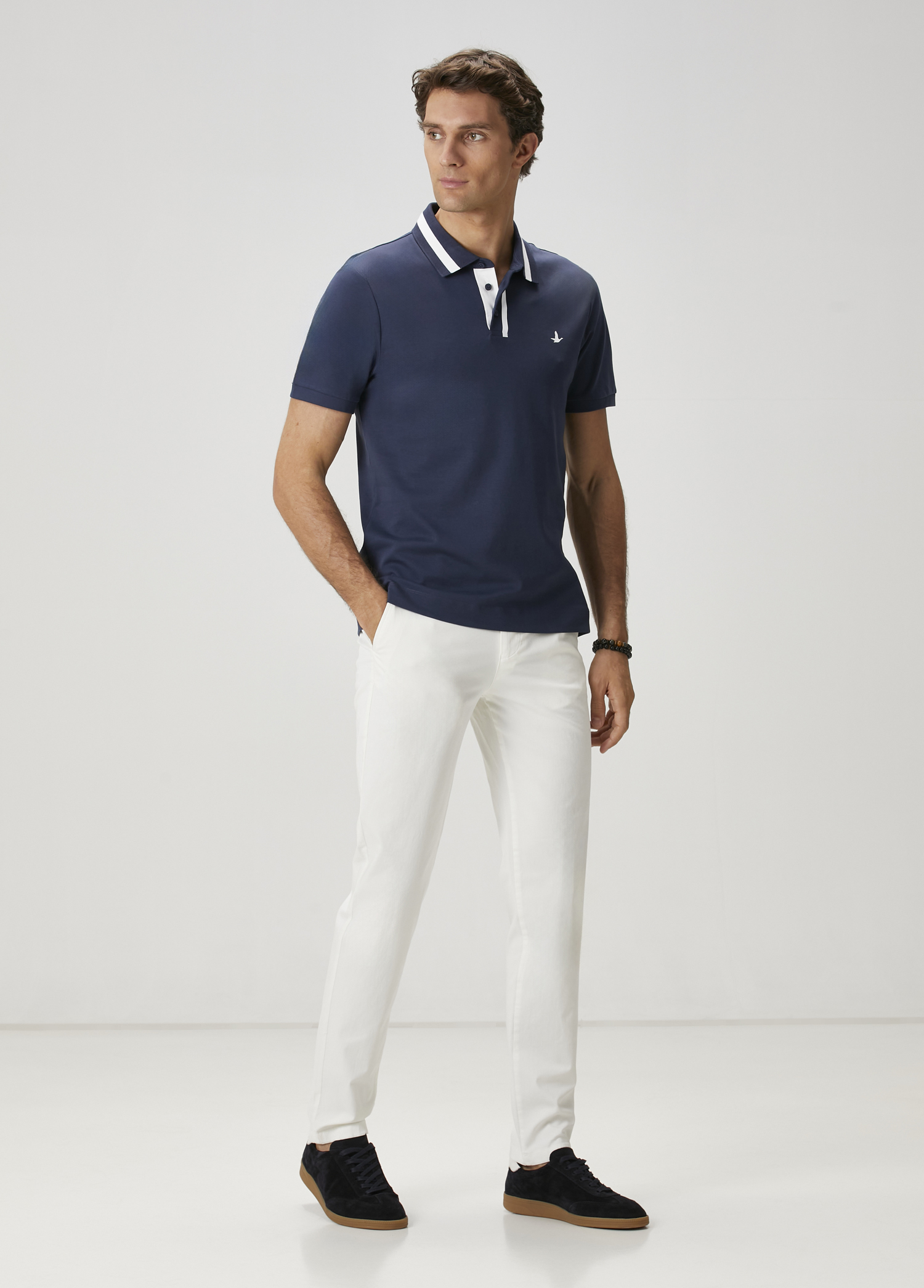Slim Fit Lacivert Polo Yaka T-shirt_2